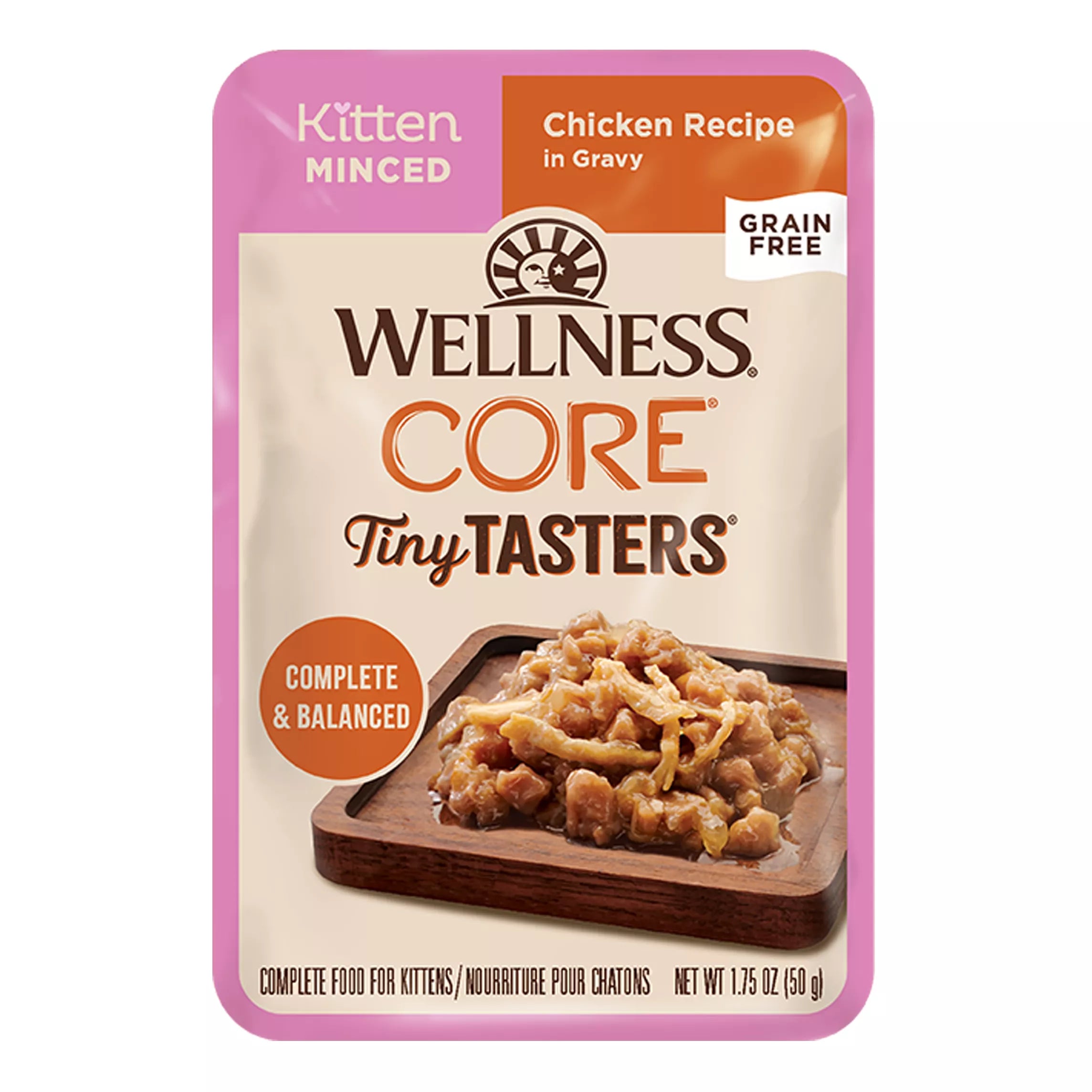 Wellness CORE Tiny Tasters Kitten Minced Wet Cat Food # 1.75 oz, Natural Pet Food, Grain-Free Pet Food