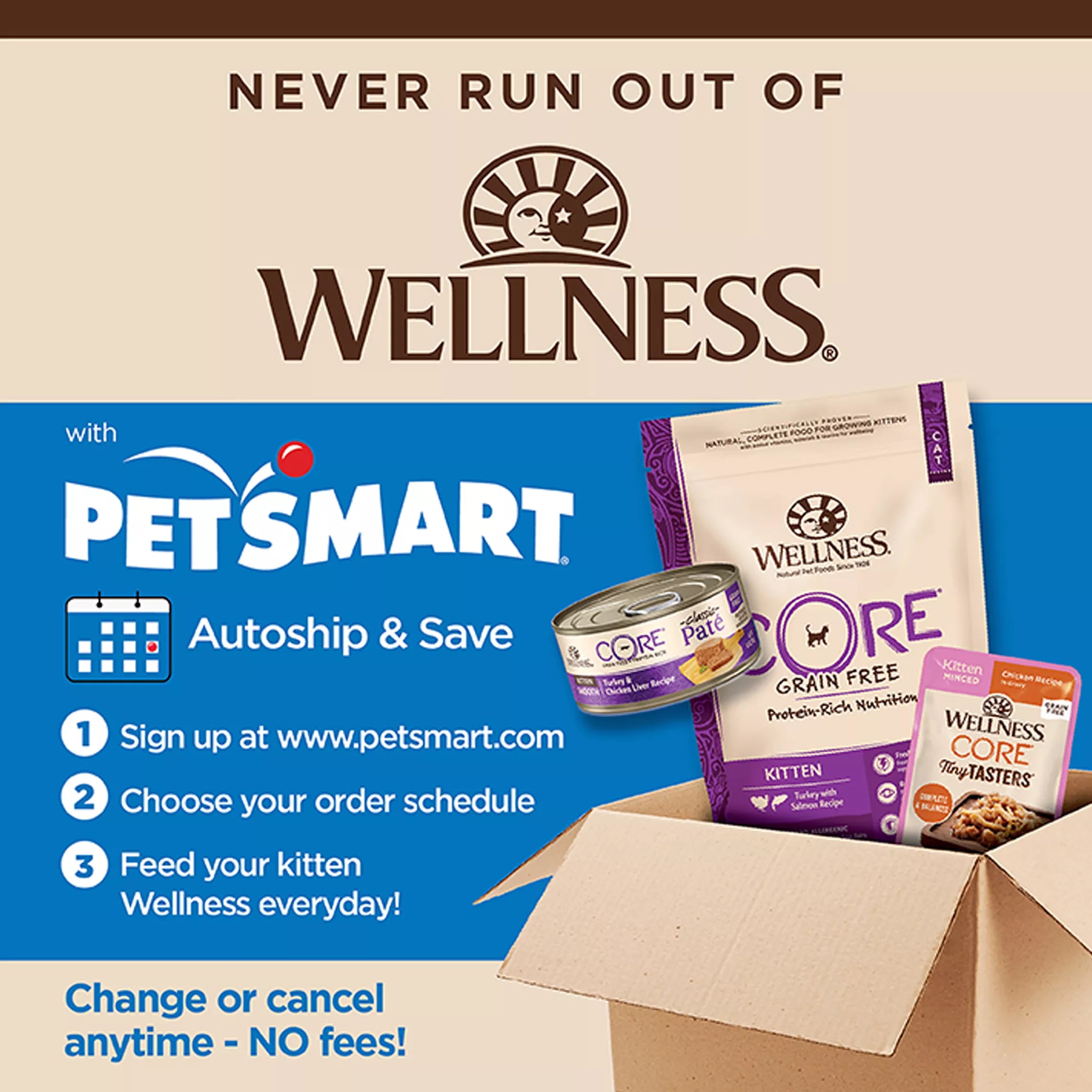 Wellness CORE Tiny Tasters Kitten Minced Wet Cat Food # 1.75 oz, Natural Pet Food, Grain-Free Pet Food