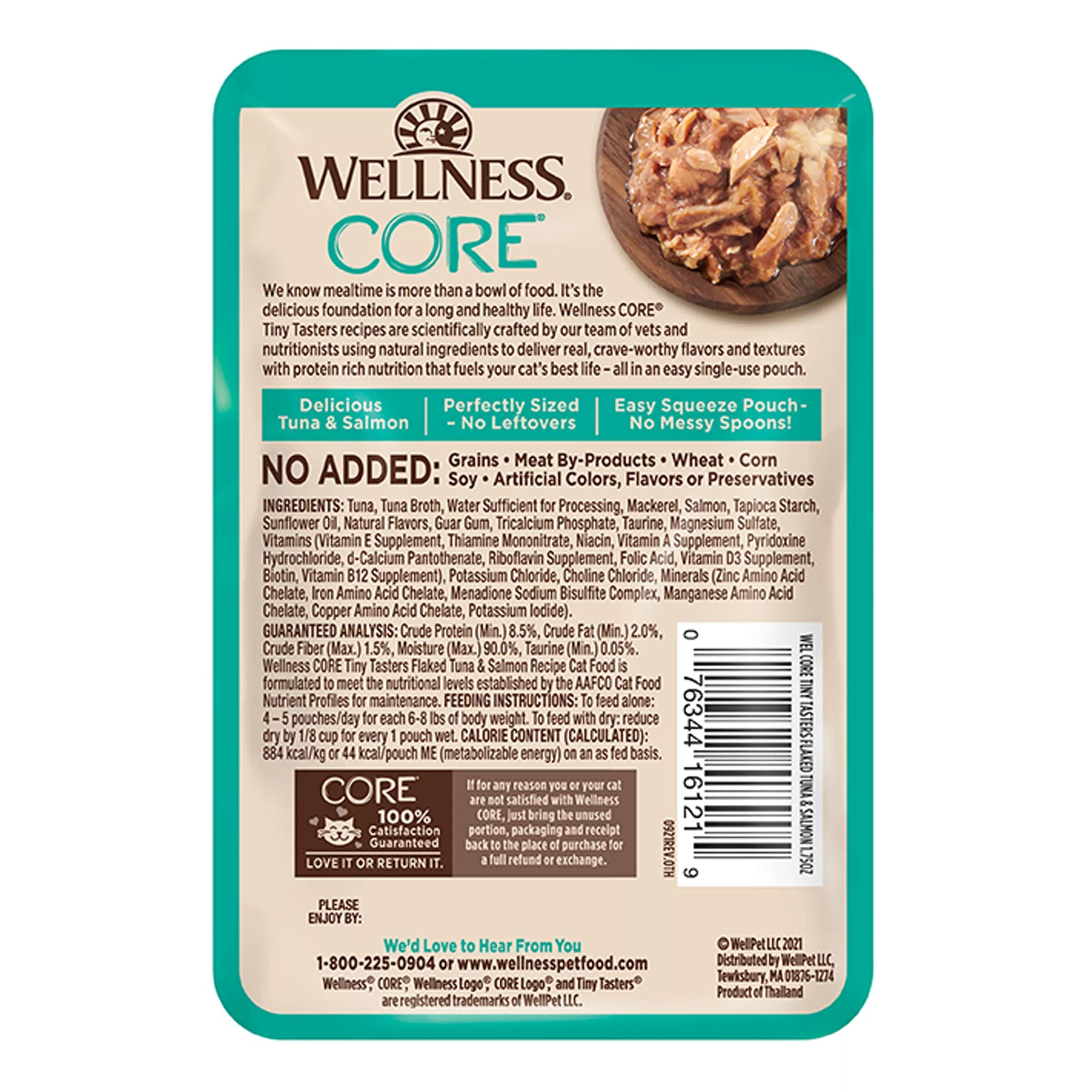 Wellness CORE Tiny Tasters All Stages Flaked Wet Cat Food Topper - 1.75 oz, Natural Pet Food, Grain-Free Pet Food