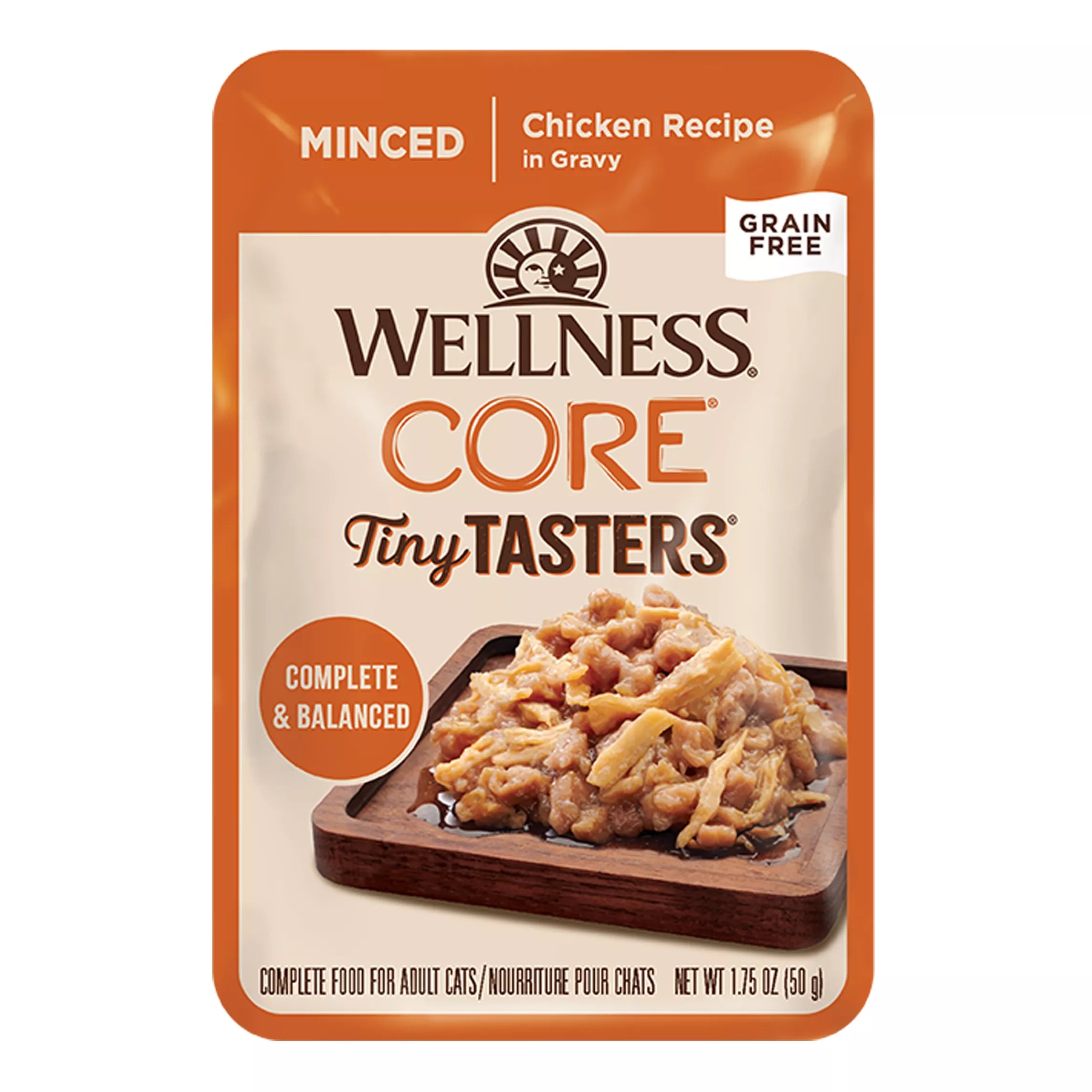 Wellness CORE Tiny Tasters All Stages Minced Wet Cat Food Topper - 1.75 oz, Natural Pet Food, Grain-Free Pet Food