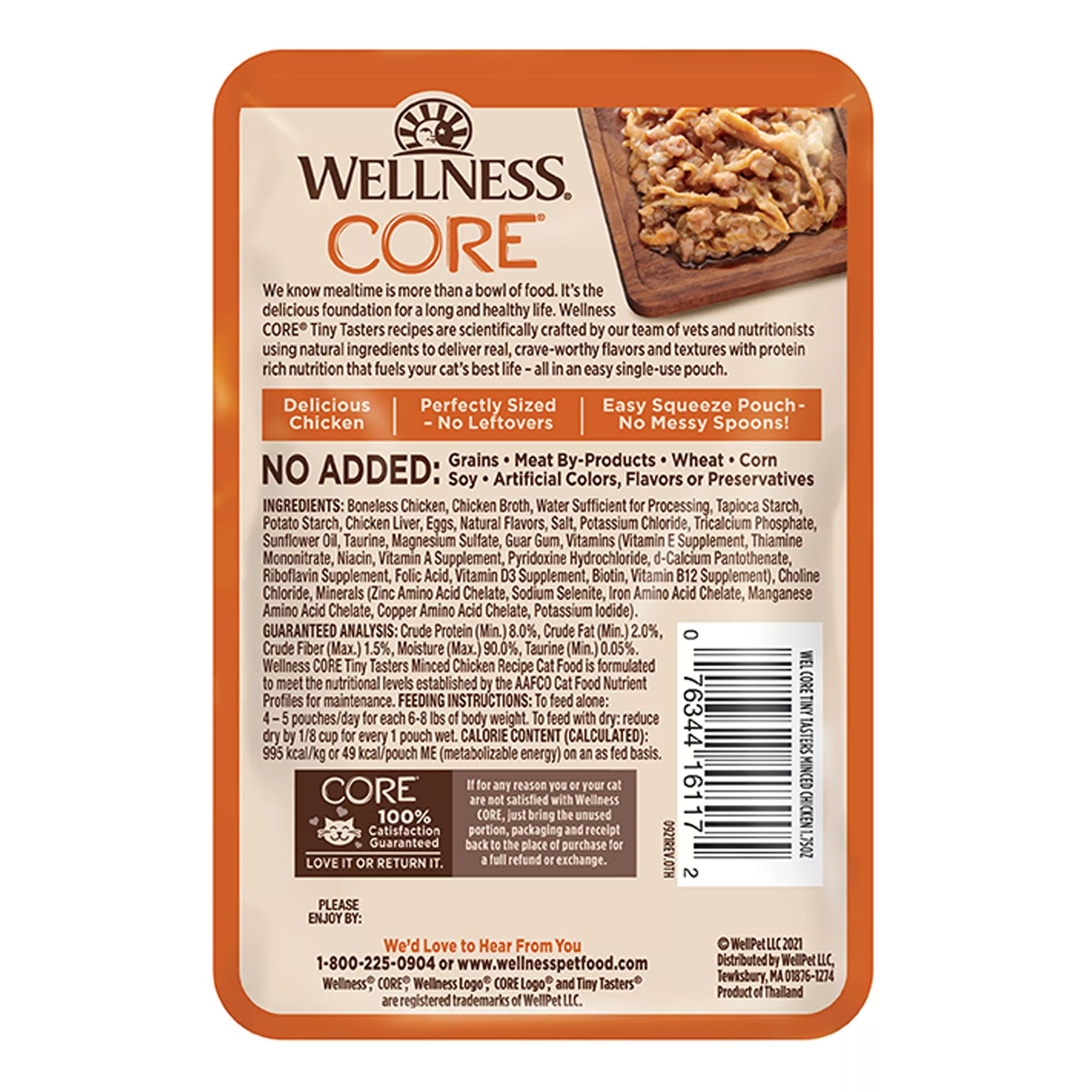 Wellness CORE Tiny Tasters All Stages Minced Wet Cat Food Topper - 1.75 oz, Natural Pet Food, Grain-Free Pet Food