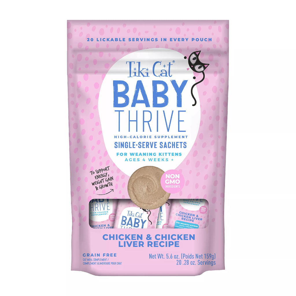 Tiki Cat Baby Thrive High Calorie Supplement Kitten Food Complement - Natural Pet Food, 20ct