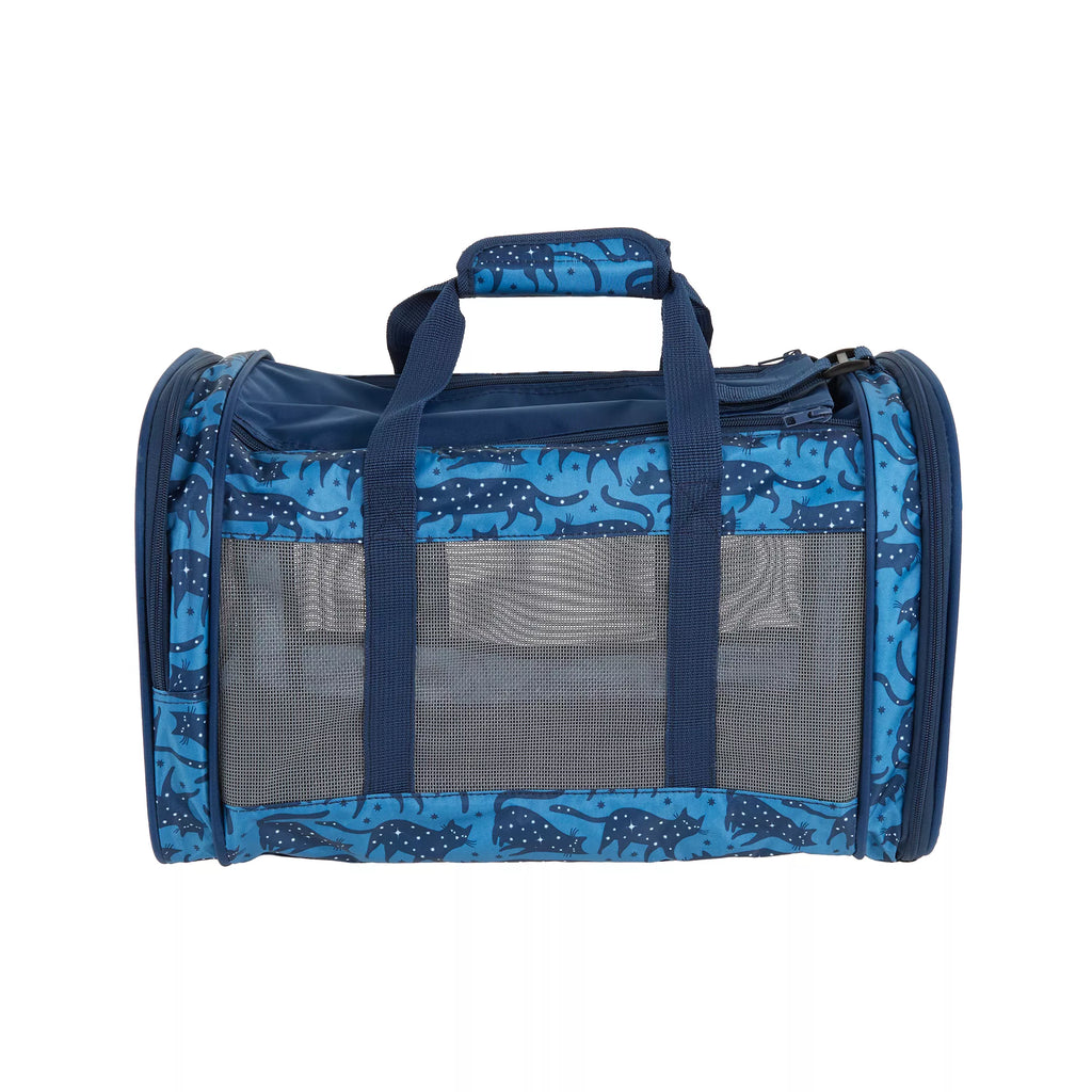 Whisker City Blue Cat Print Soft-Sided Cat Carrier