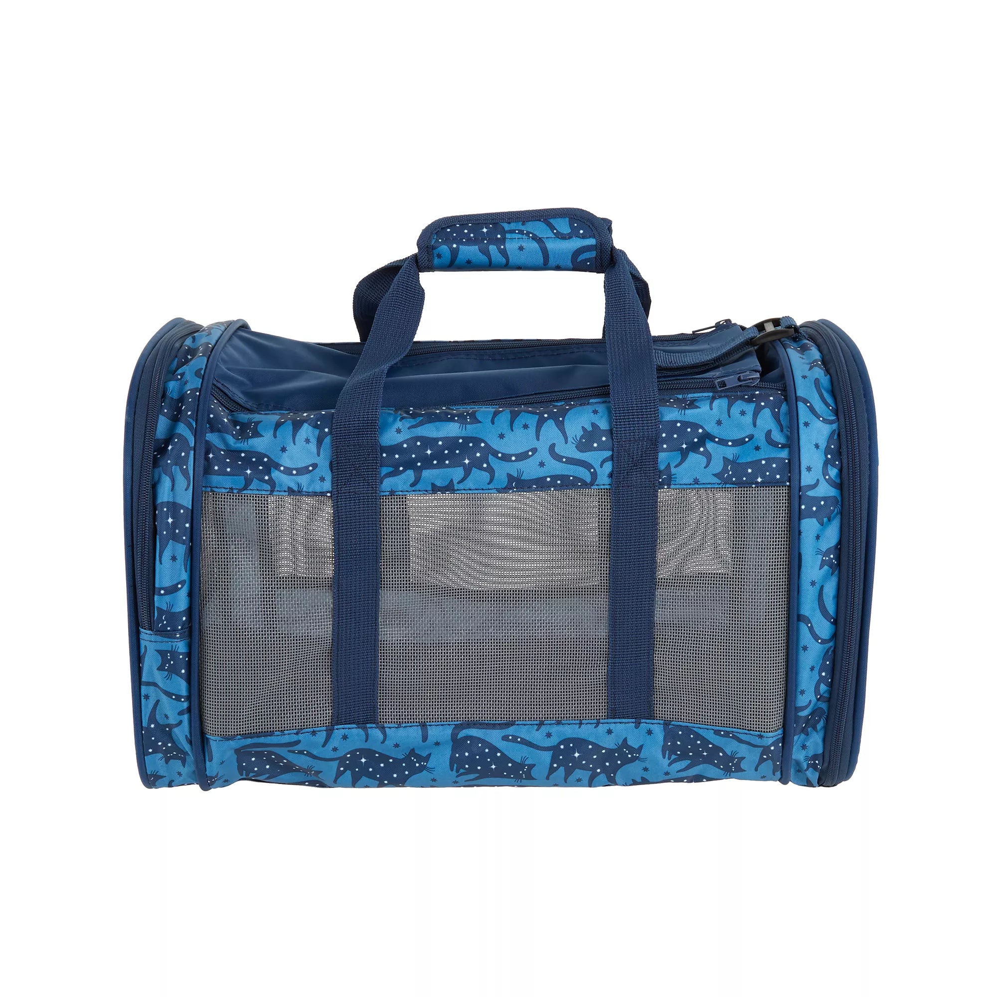 Whisker City Blue Cat Print Soft-Sided Cat Carrier