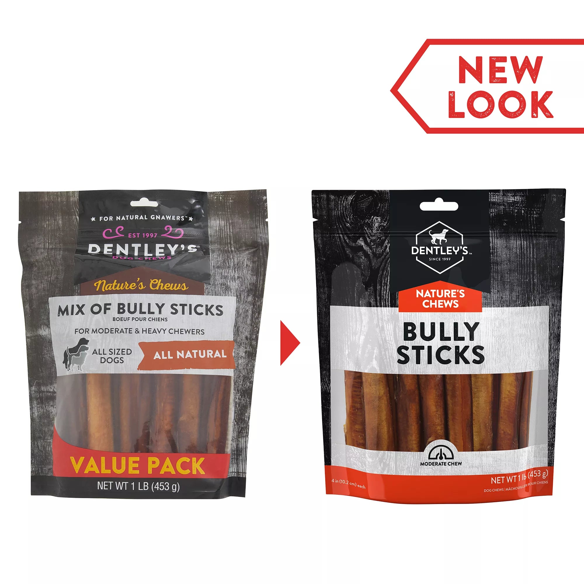 Dentley's Bully Sticks Dog Chew Treats - 1 lb