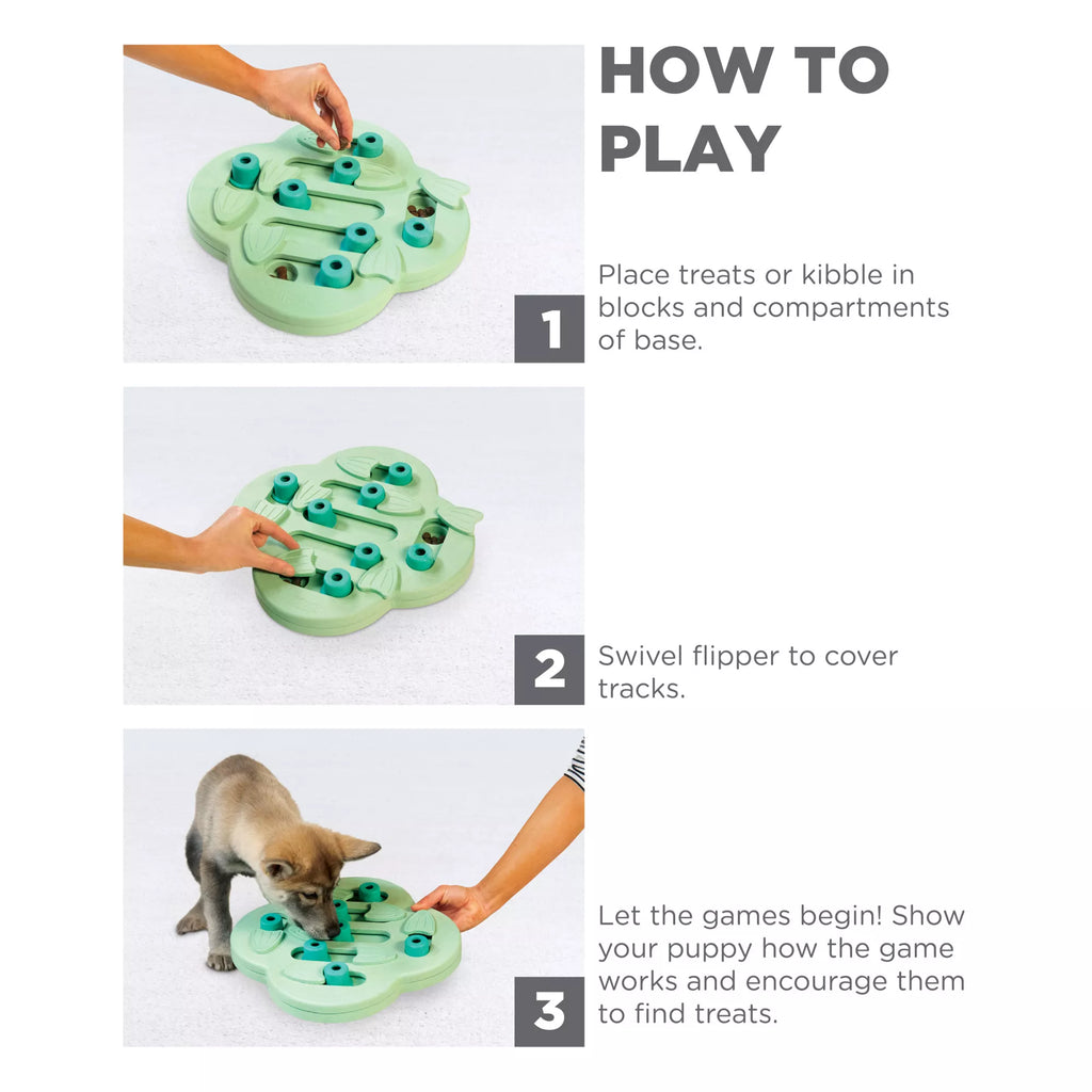 Nina Ottosson Outward Hound Puppy Hide N' Slide Interactive Treat Puzzle Dog Toy