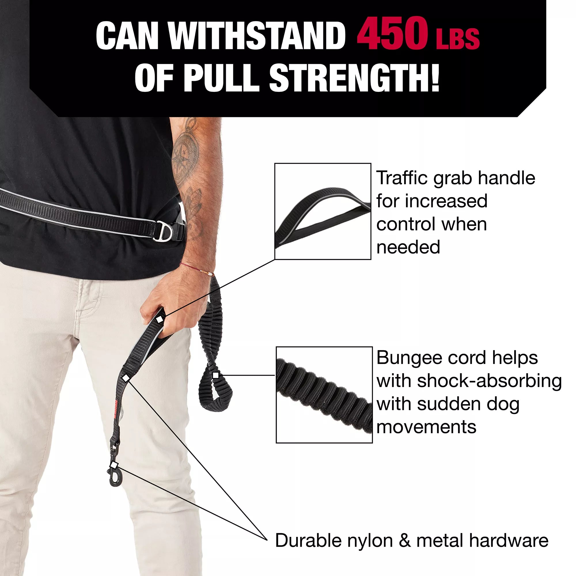 KONG Shock Absorbing Hands-Free Dog Leash: 6-ft long