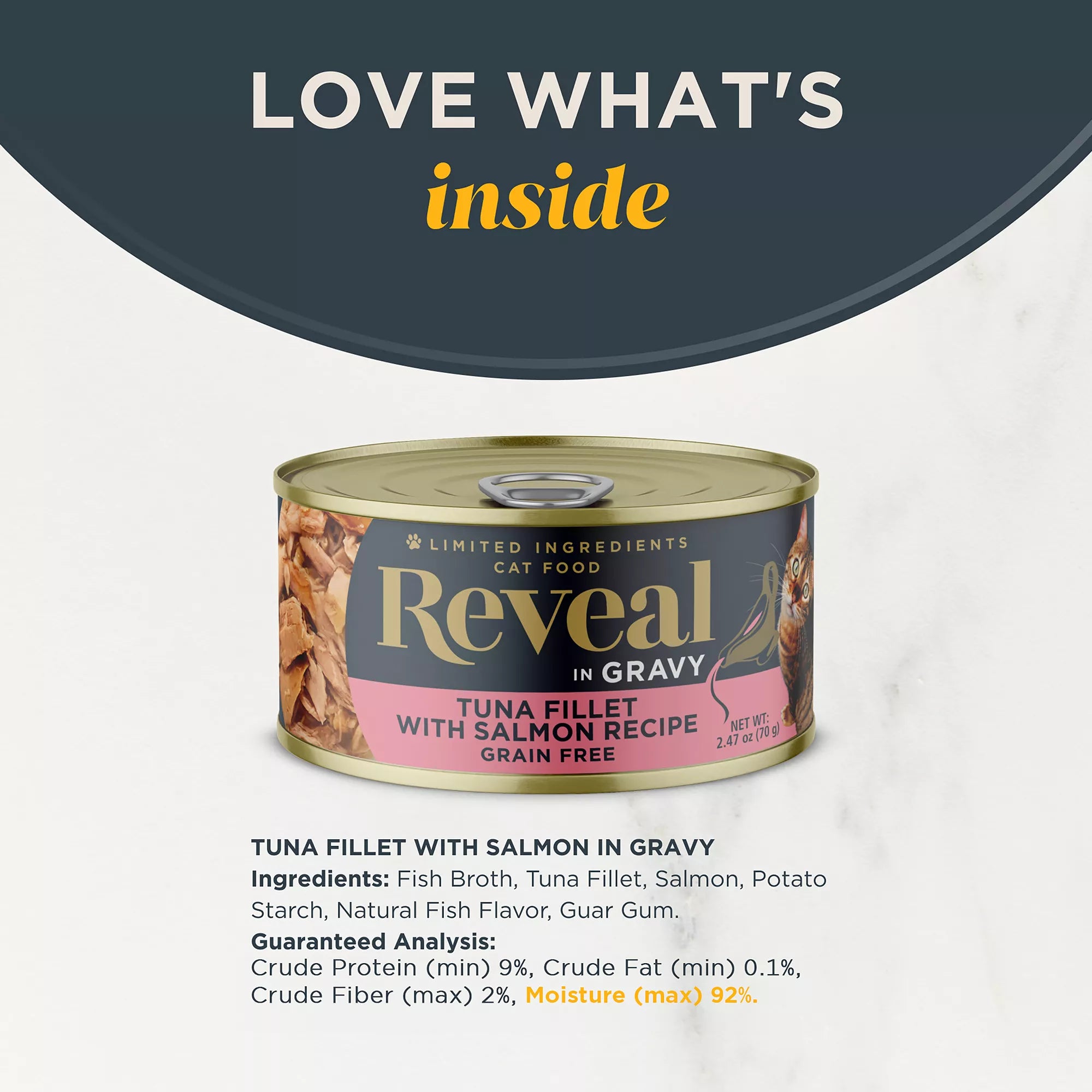 Reveal Limited Ingredient All Life Stage Wet Cat Food in Wet Pet Food in Gravy - Grain-Free Pet Food, 2.47 oz
