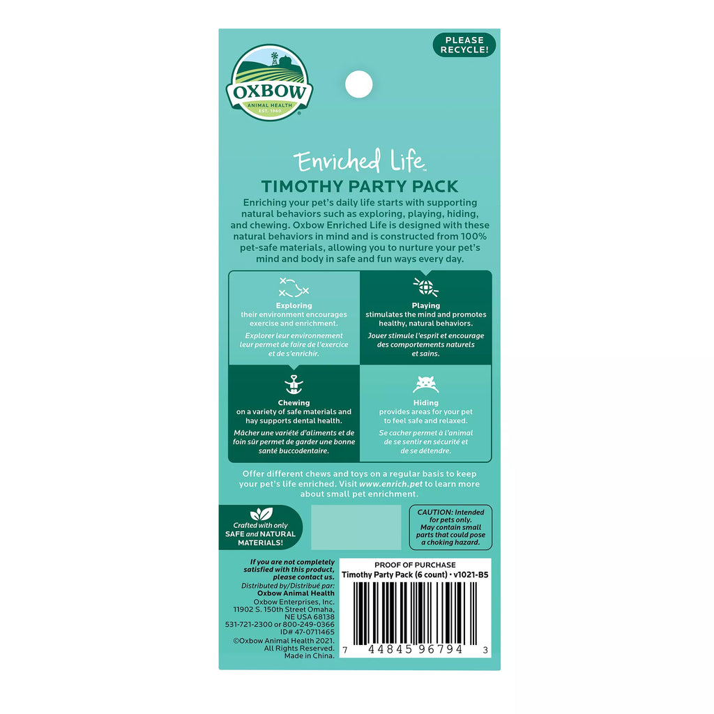 Oxbow Enriched Life Small Pet Chews - Timothy Party Pack