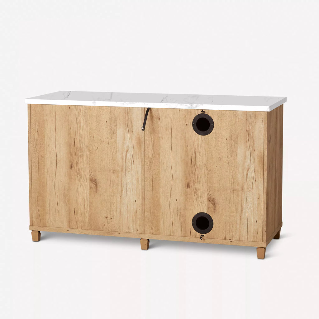 Nate & Jeremiah Prime Oak Marble Top Universal Stand - Up to 75G