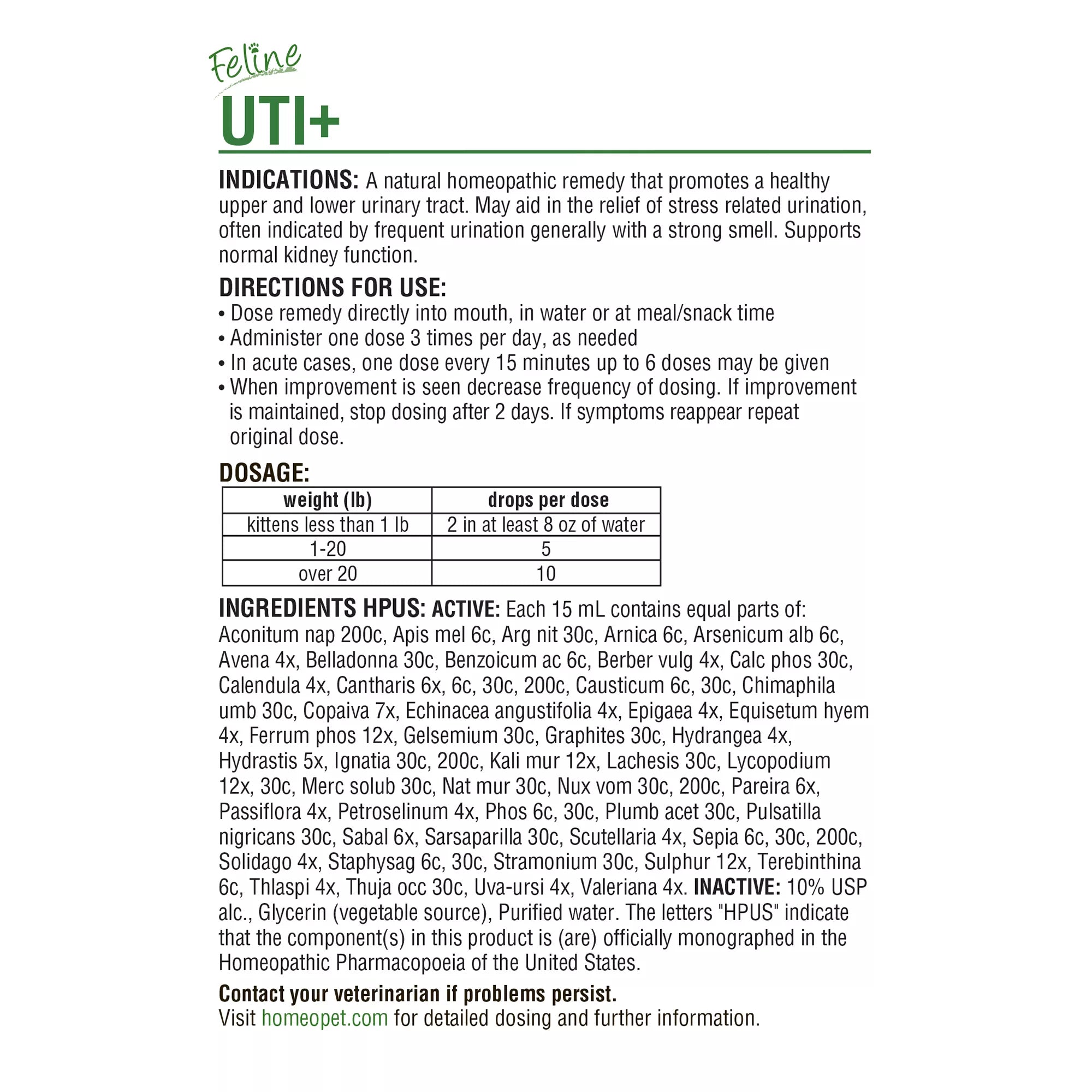 HomeoPet UTI+ Urinary Tract Infection