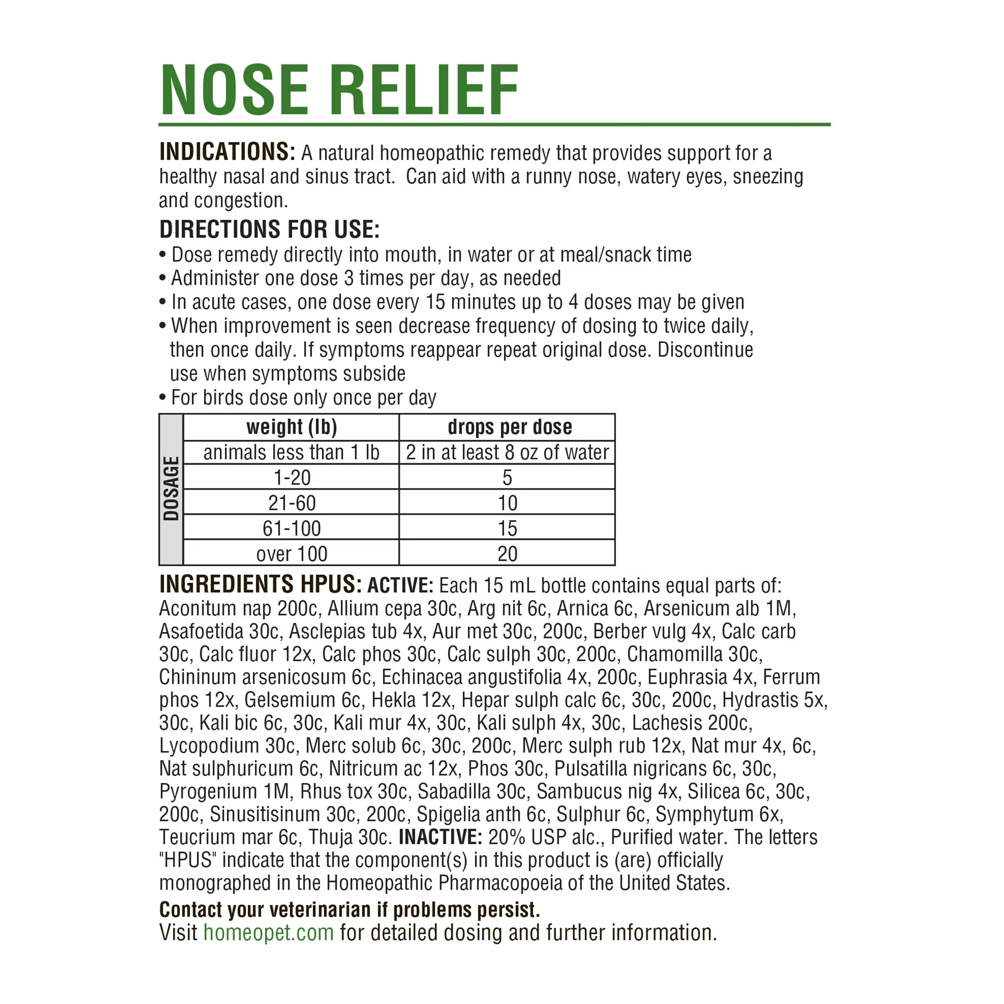 HomeoPet Feline Nose Relief