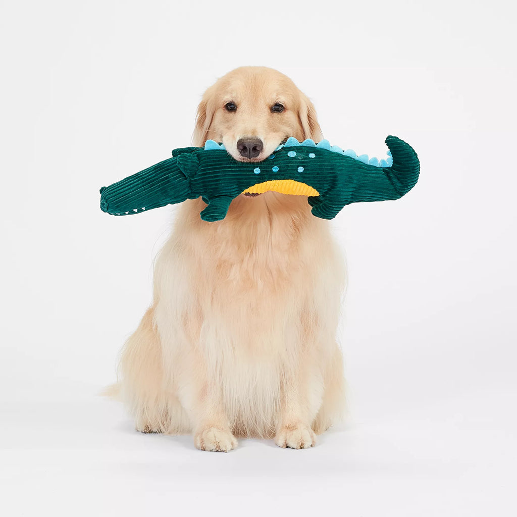 Joyhound Bite Shield Protection Plush Crocodile Dog Toy - Squeaker, Crinkle