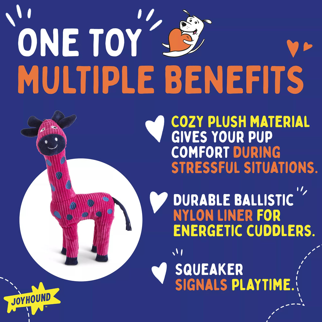 Joyhound Bite Shield Protection Plush Giraffe Dog Toy - Squeaker, Crinkle