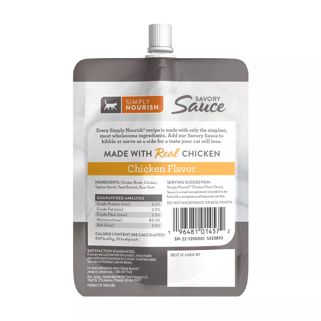 Simply Nourish Savory Sauce Cat Meal Complement - 1.4 Oz, Natural Pet Food