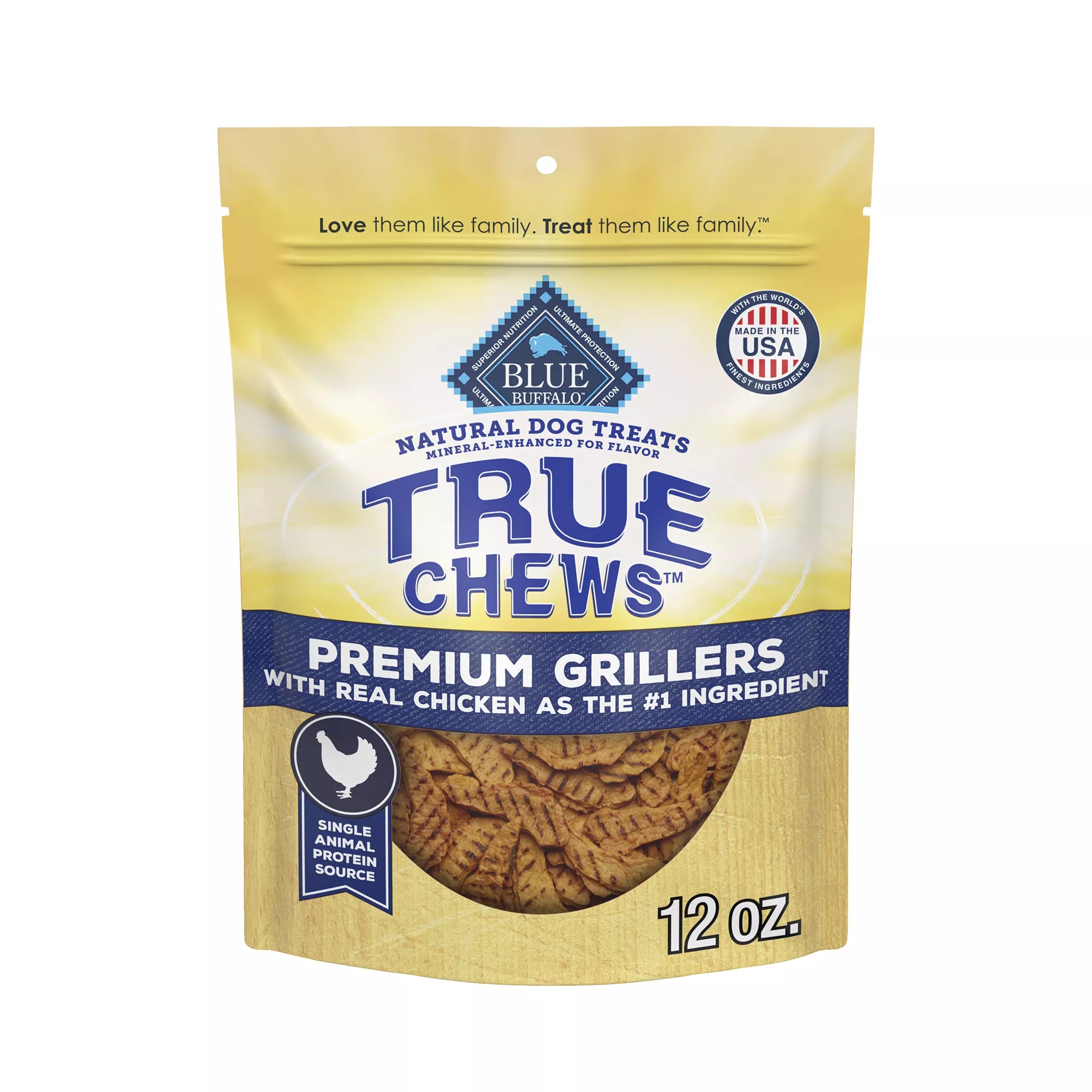 Blue Buffalo True Chews Premium Grillers Adult Dog Treats - Natural Pet Food, Chicken