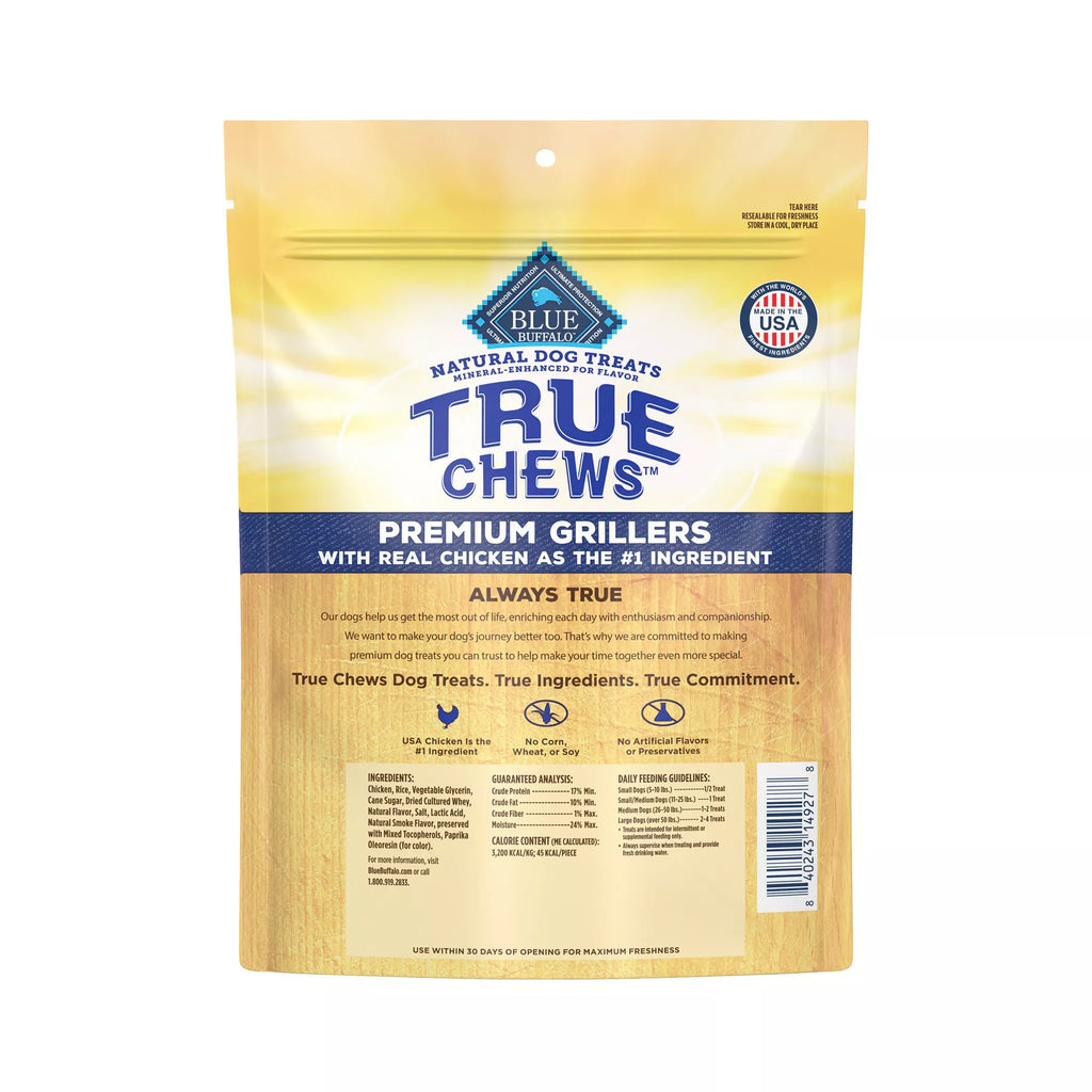 Blue Buffalo True Chews Premium Grillers Adult Dog Treats - Natural Pet Food, Chicken