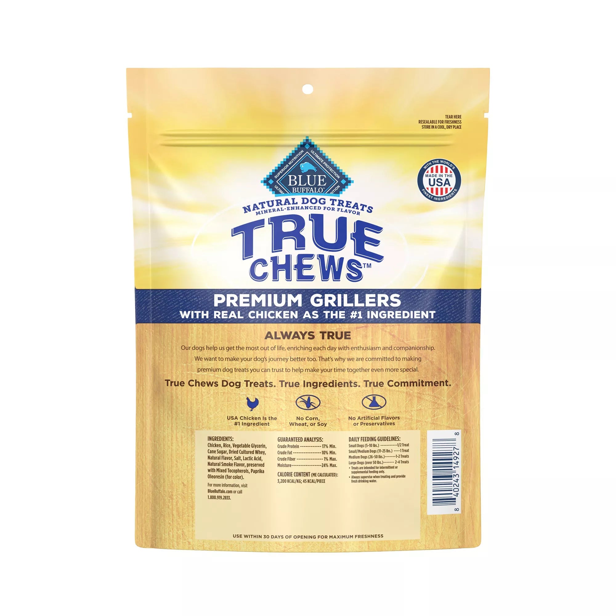 Blue Buffalo True Chews Premium Grillers Adult Dog Treats - Natural Pet Food, Chicken