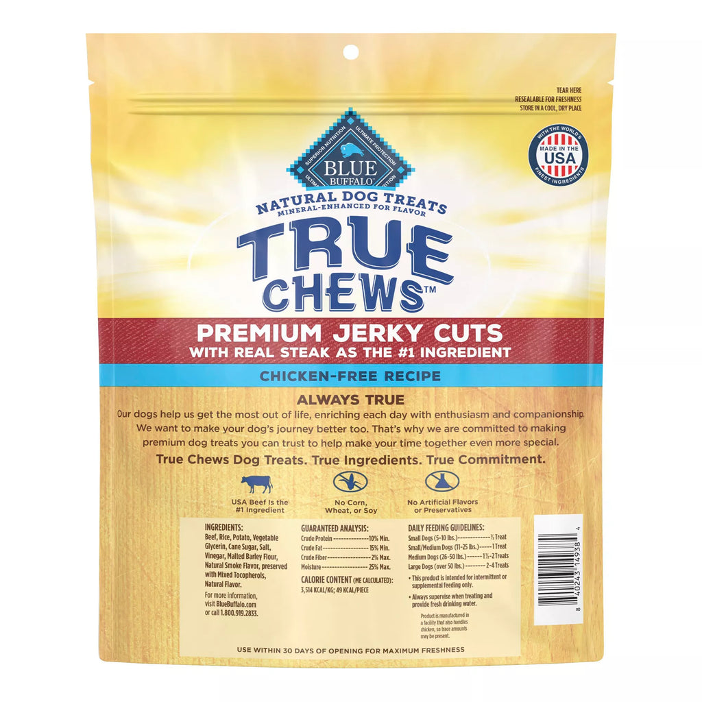Blue Buffalo True Chews Premium Jerky Cuts All Life Stages Dog Treats - Steak