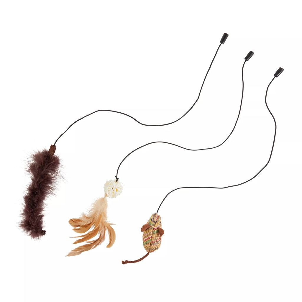 Whisker City Natural Pet Food Teaser Attachment Cat Toy - 3 Pack (Teaser Wand Sold Separately)