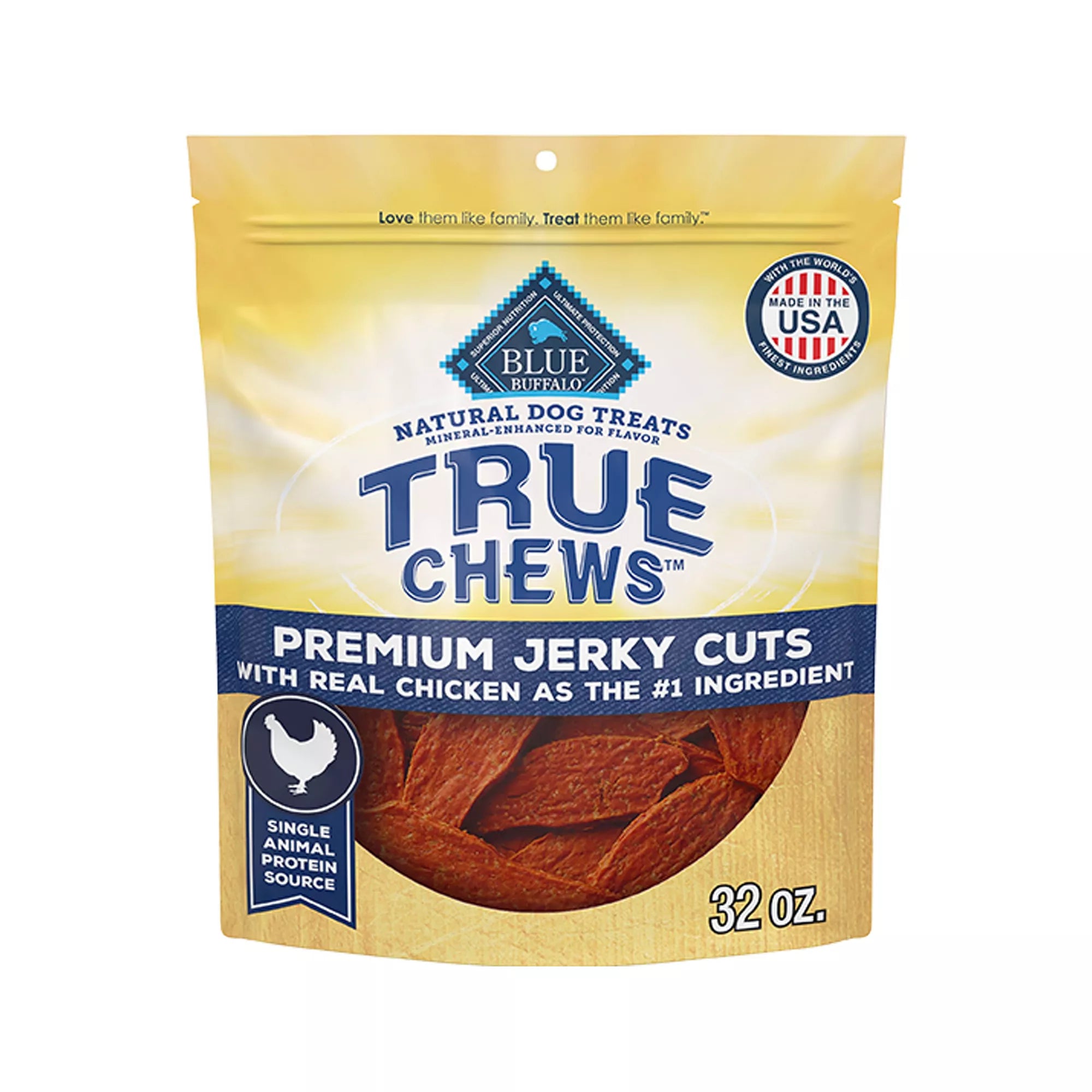Blue Buffalo True Chews Premium Jerky Cuts All Life Stages Dog Treats - Natural Pet Food, Chicken