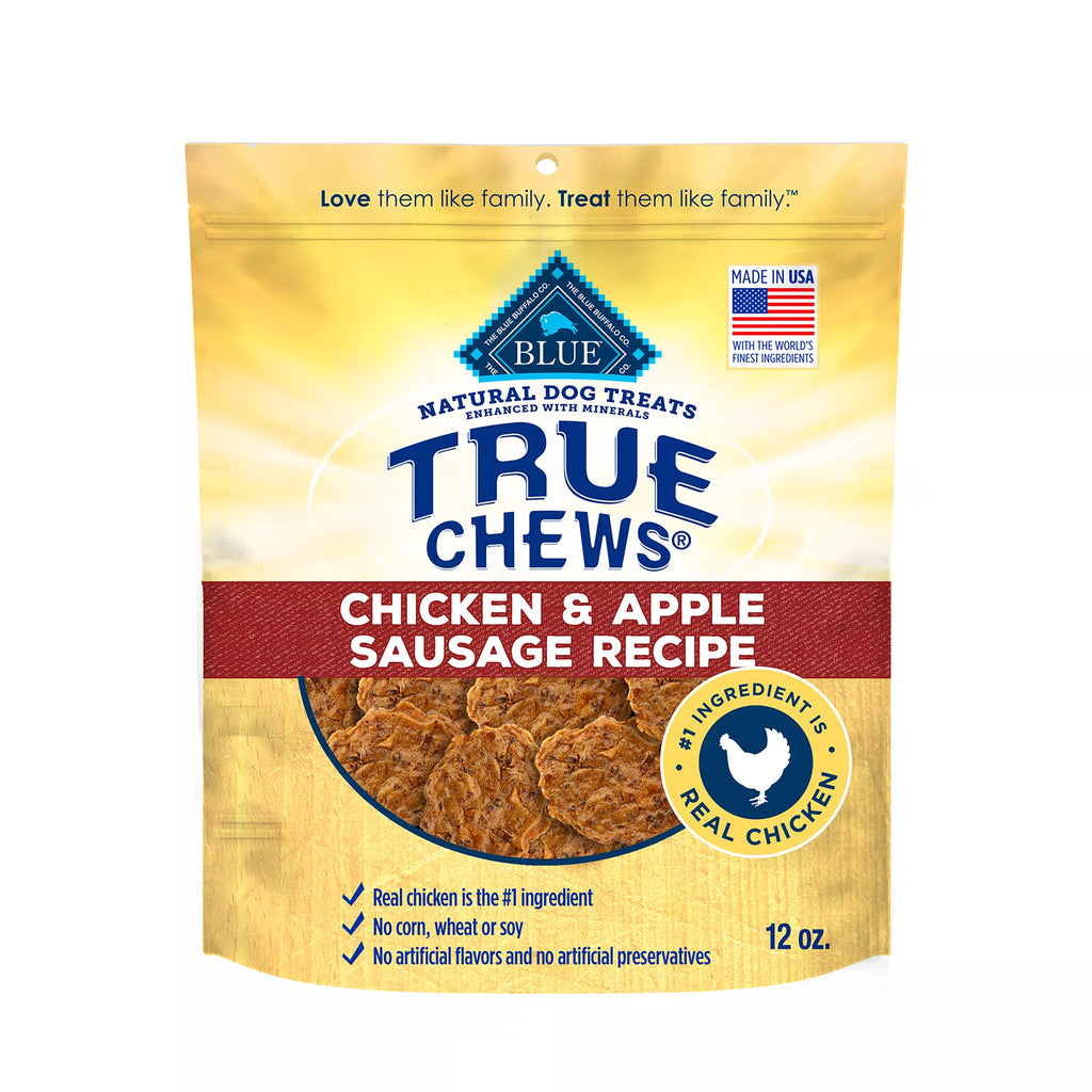 Blue Buffalo True Chews All Life Stages Dog Treats - Natural Pet Food, Chicken & Apple Sausage