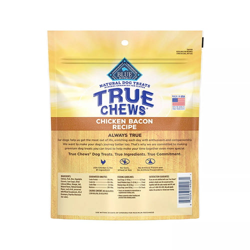 Blue Buffalo True Chews All Life Stages Dog Treats - Natural Pet Food, Chicken & Bacon