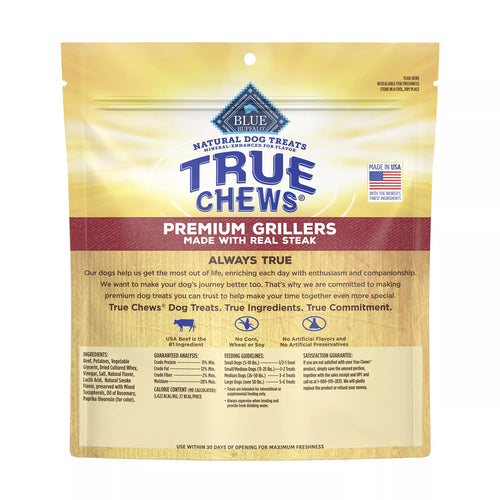 Blue Buffalo True Chews Premium Grillers All Life Stages Dog Treats - Steak