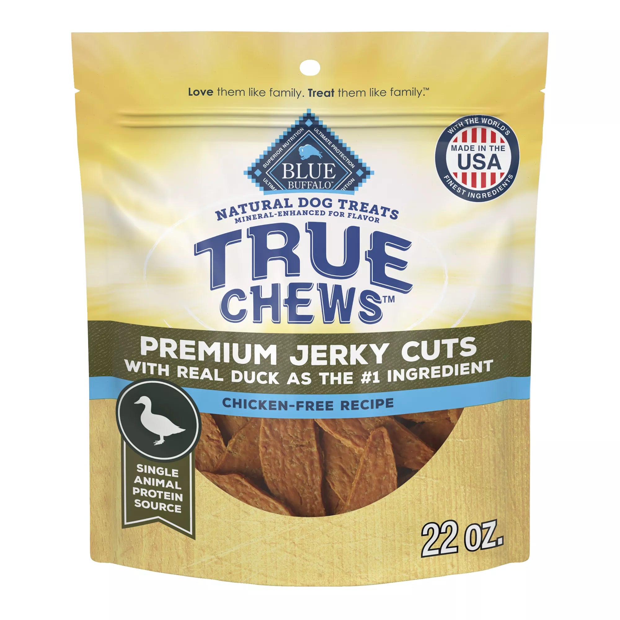 Blue Buffalo True Chews Premium Jerky Cuts All Life Stages Dog Treats - Chicken & Duck