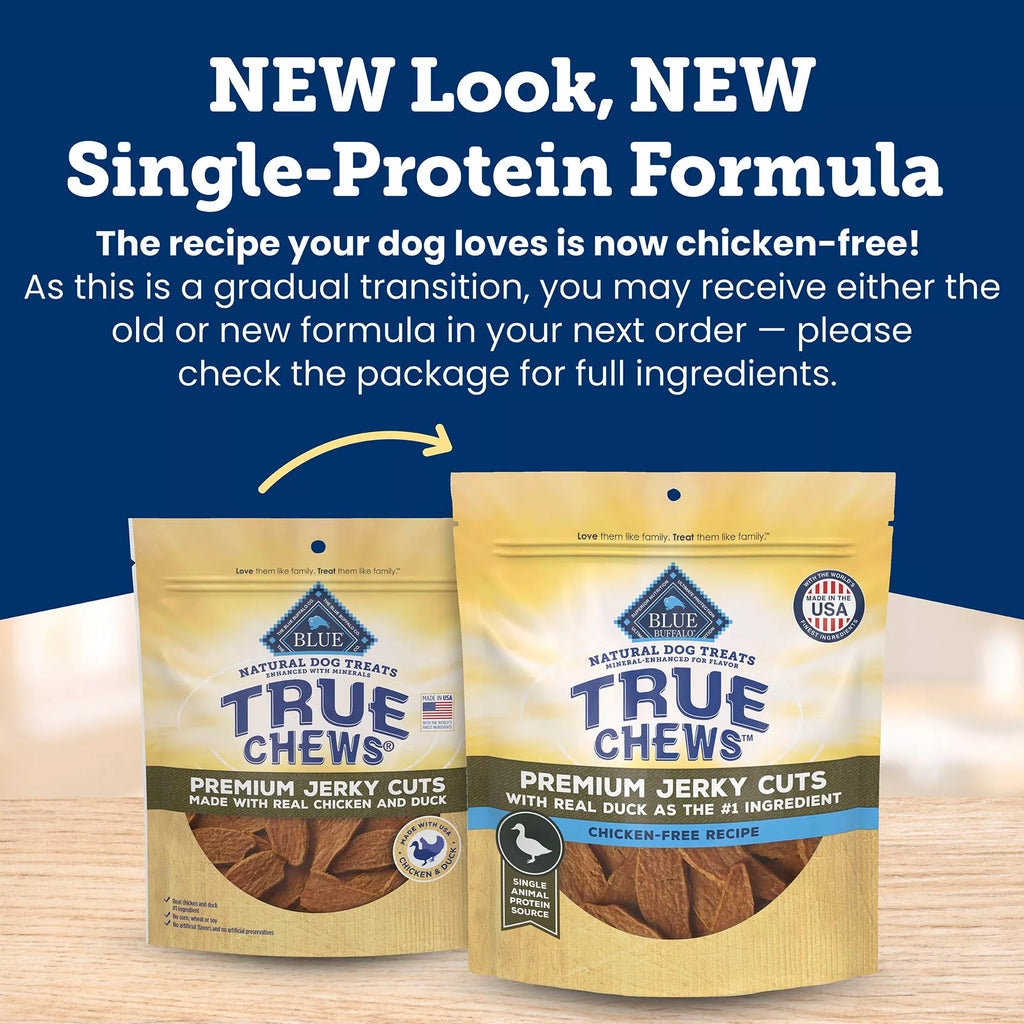 Blue Buffalo True Chews Premium Jerky Cuts All Life Stages Dog Treats - Chicken & Duck