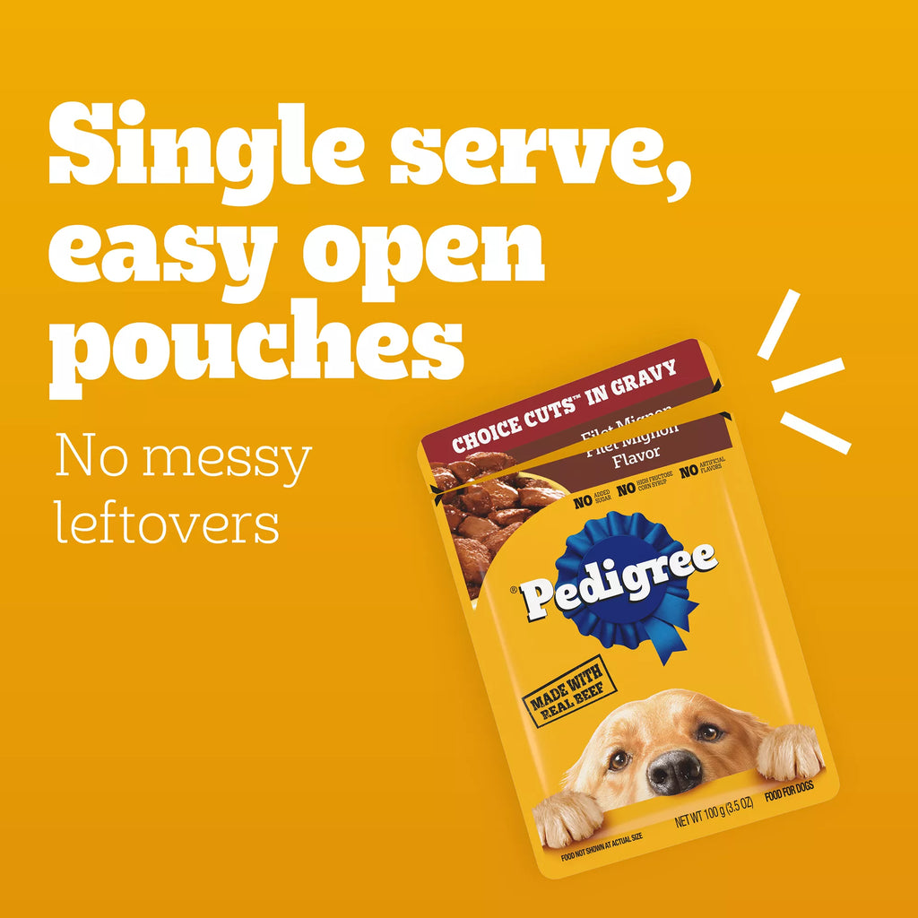 PEDIGREE Choice Cuts in Wet Pet Food in Gravy Adult Wet Dog Food - 3.5 Oz.,48 Count, Pet Food Variety Pack