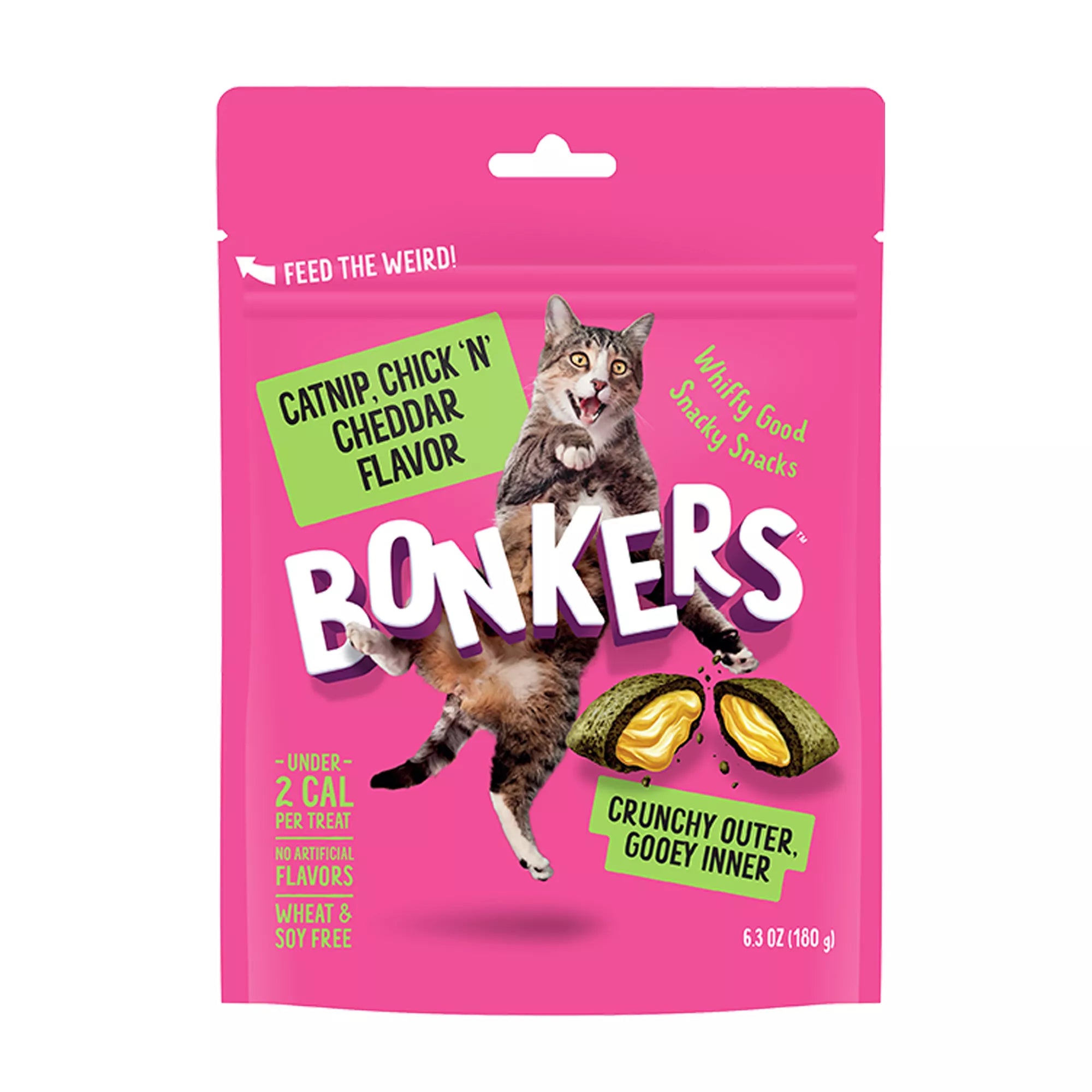 Bonkers Crunchy Cat Treats - Catnip, Chick 'N' Cheddar
