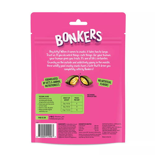 Bonkers Crunchy Cat Treats - Catnip, Chick 'N' Cheddar