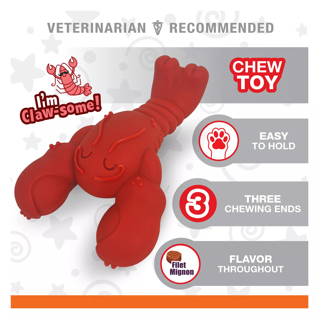 Nylabone Power Chew Lobster Dog Toy, Filet Mignon Flavor