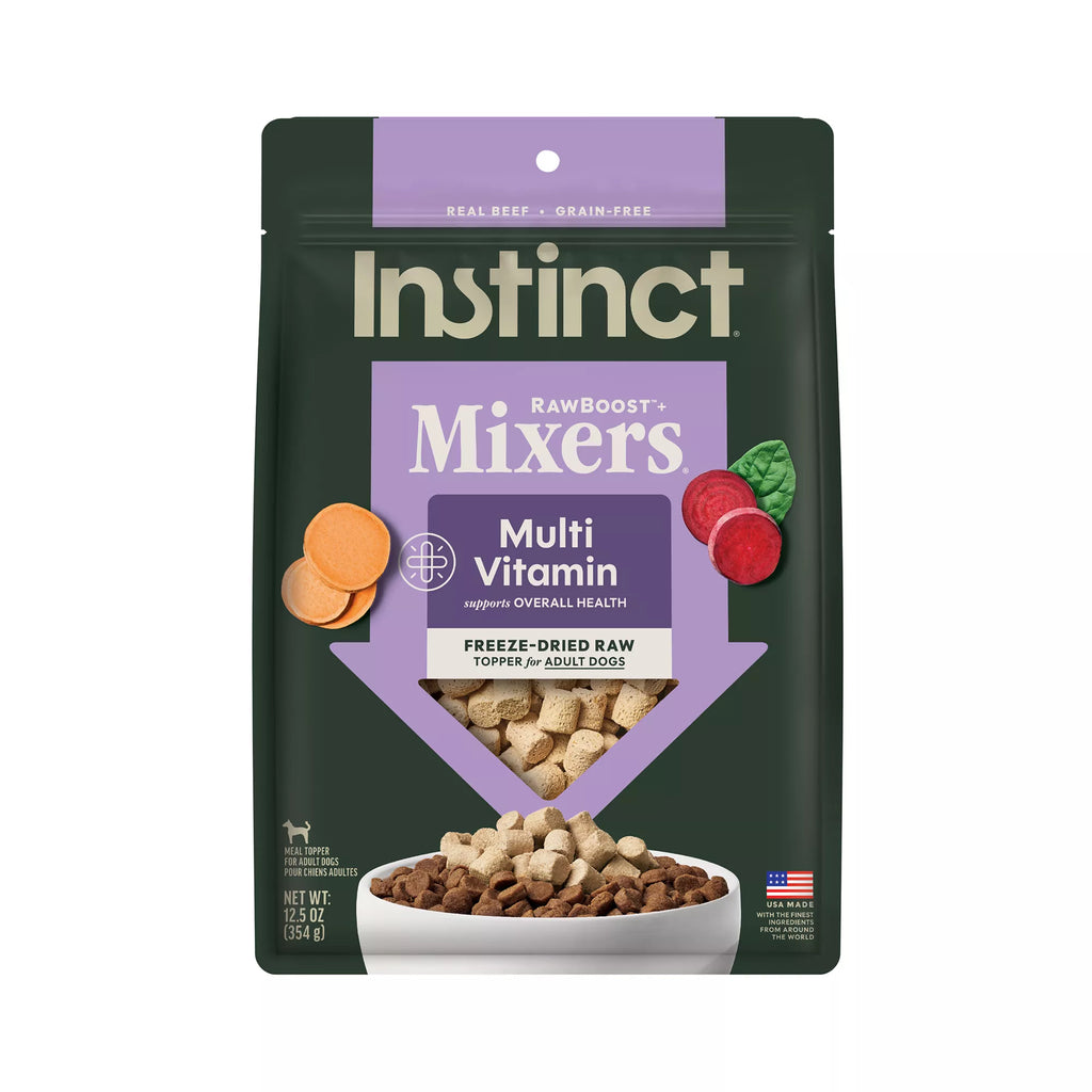 Instinct Raw Boost Mixers Multivitamin Freeze-Dried Adult Dog Food Topper - Raw, Grain-Free Pet Food, Beef