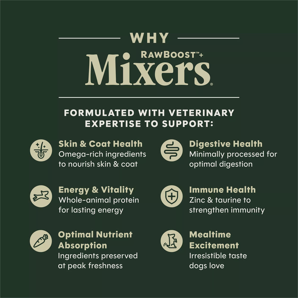 Instinct Raw Boost Mixers Multivitamin Freeze-Dried Adult Dog Food Topper - Raw, Grain-Free Pet Food, Beef