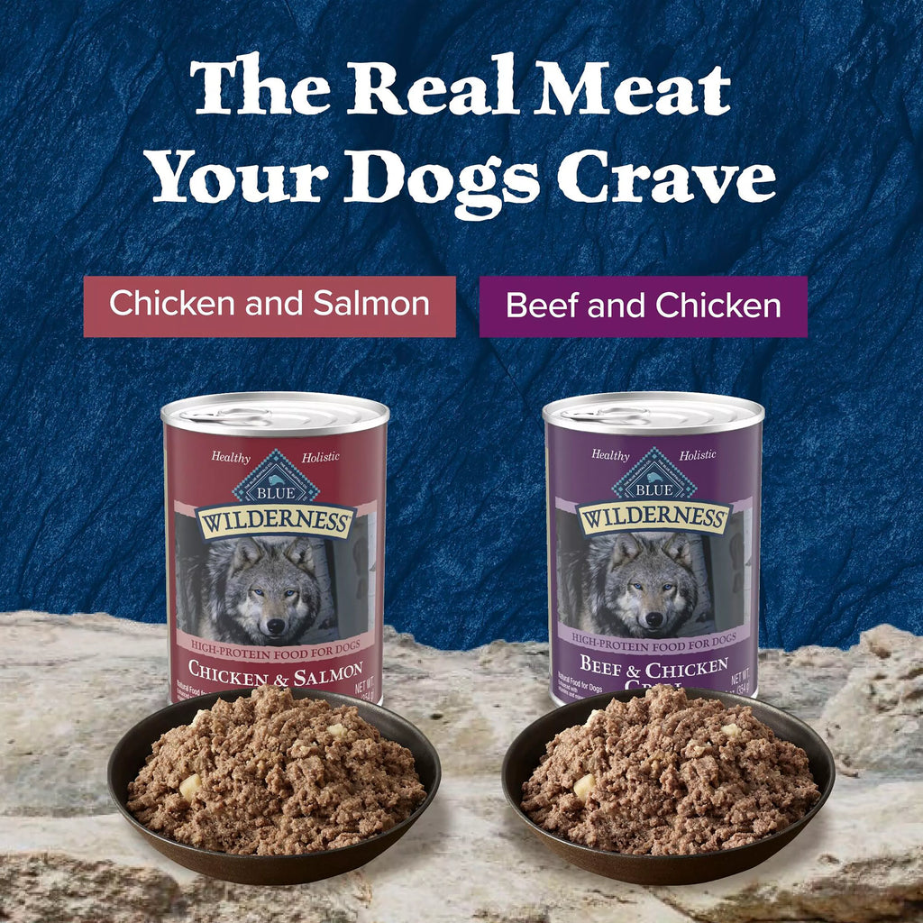 Blue Buffalo Wilderness Pet Food Variety Pack Adult Wet Dog Food - Grain-Free Pet Food, 12.5 oz, 6 Count