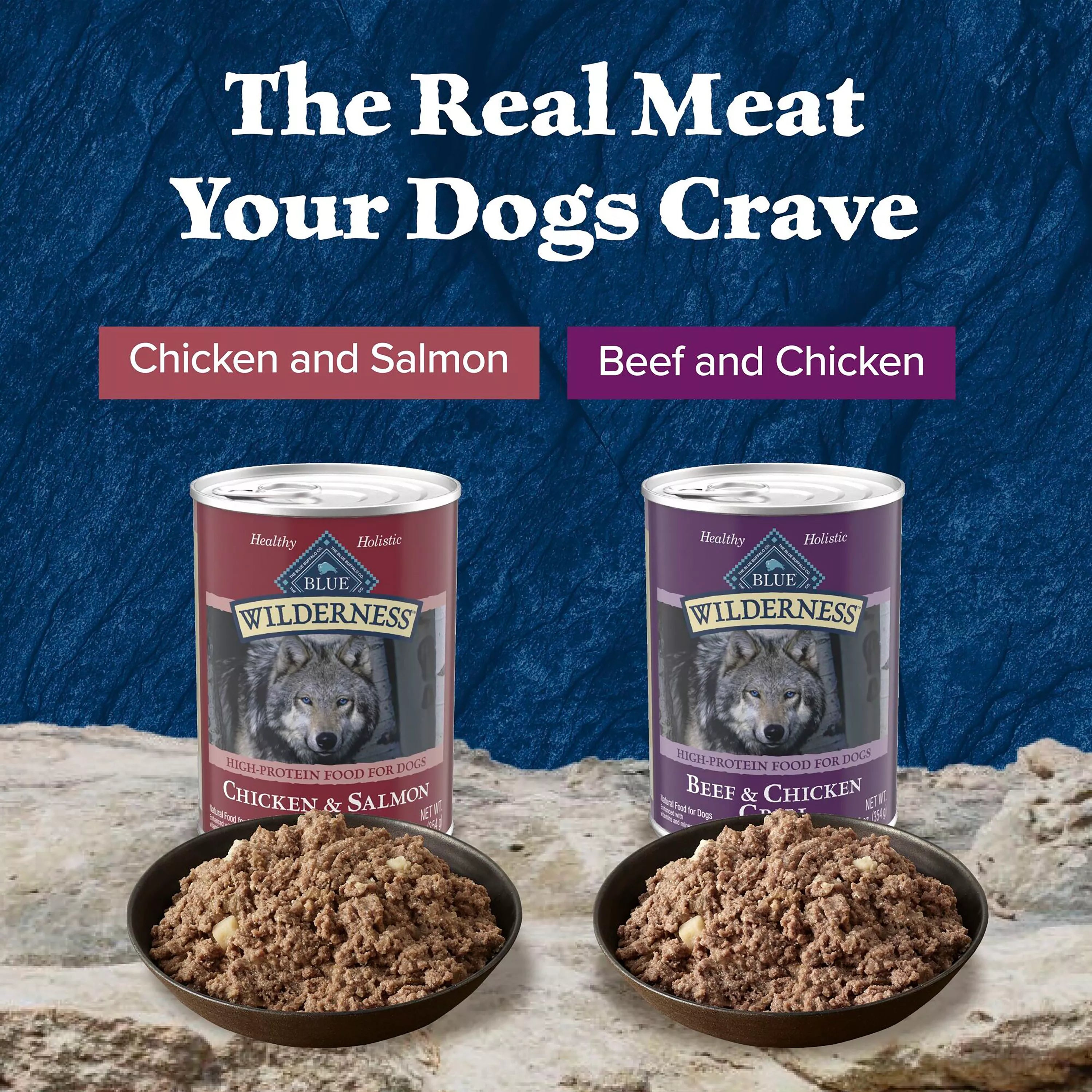 Blue Buffalo Wilderness Pet Food Variety Pack Adult Wet Dog Food - Grain-Free Pet Food, 12.5 oz, 6 Count