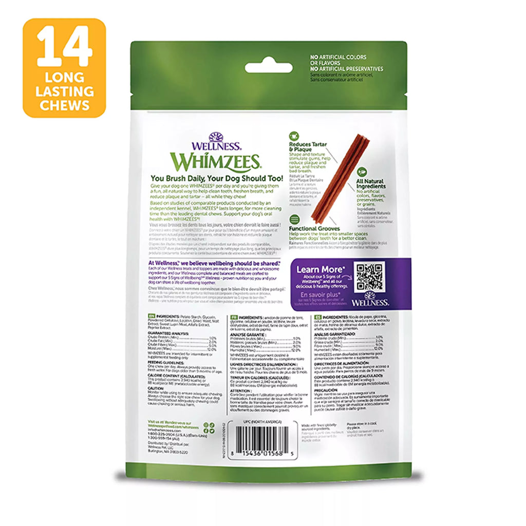 Whimzees Stix Medium Dog Dental Treats - Vegetable