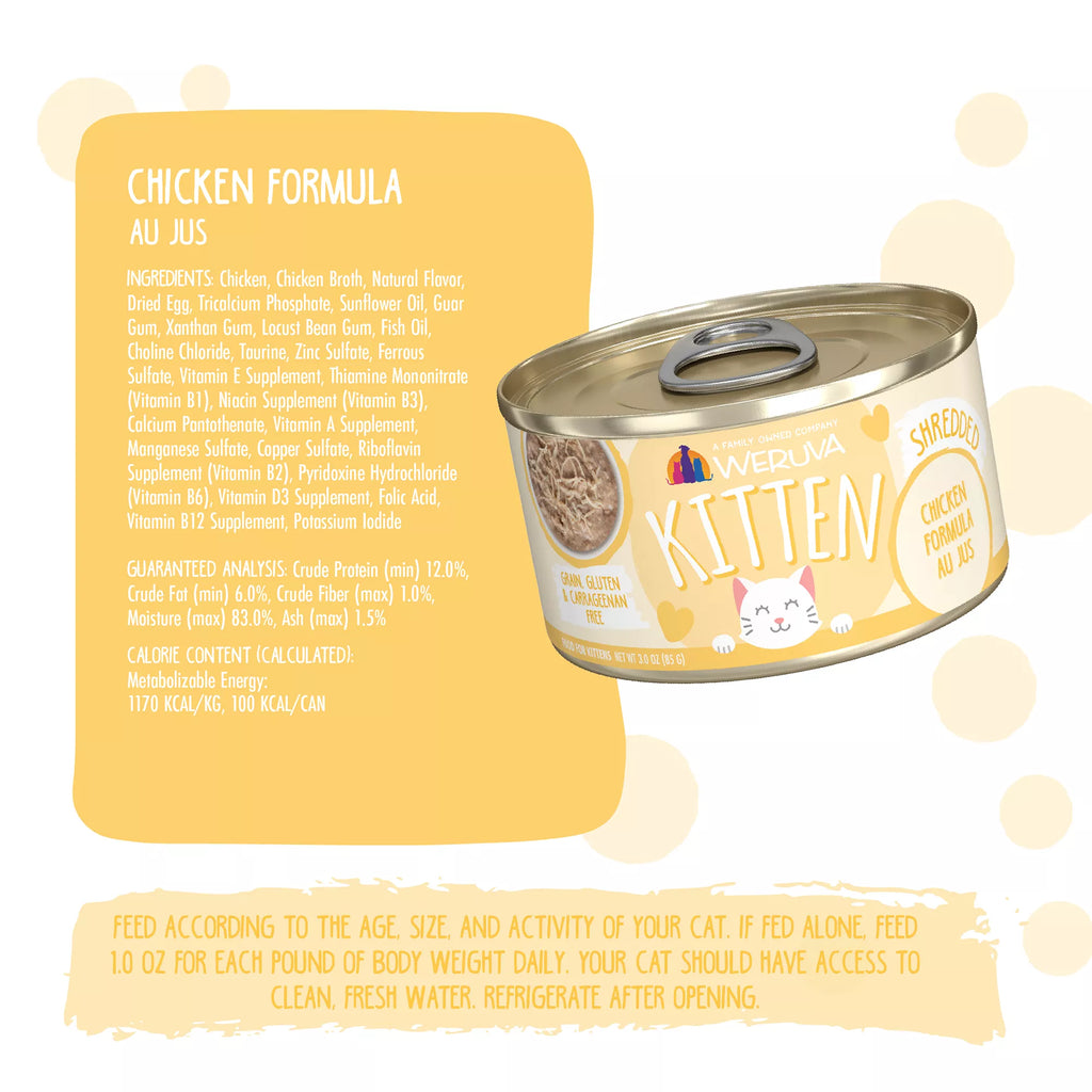 Weruva Kitten Wet Cat Food - 3 oz, Shreds in Au Jus