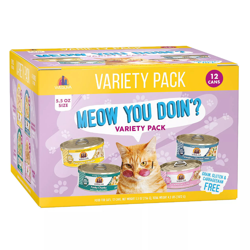 Weruva Classics Meow You Doin' Wet Cat Food - Pet Food Variety Pack, 12ct