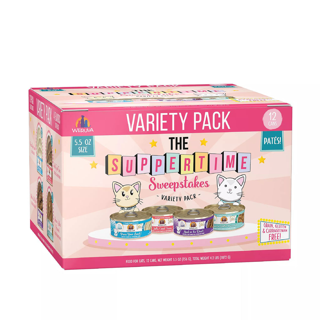 Weruva Pate! The Suppertime Sweepstakes Wet Cat Food - Pet Food Variety Pack, 12ct