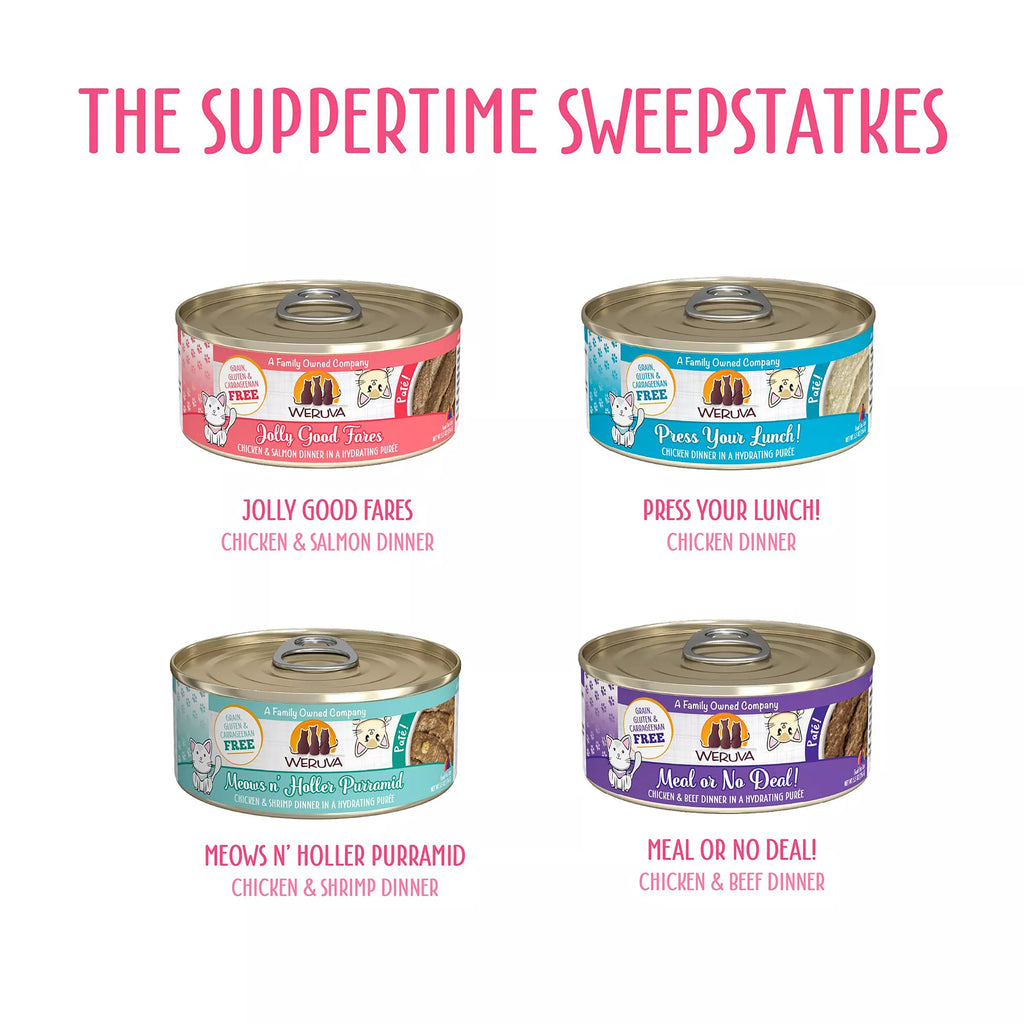 Weruva Pate! The Suppertime Sweepstakes Wet Cat Food - Pet Food Variety Pack, 12ct