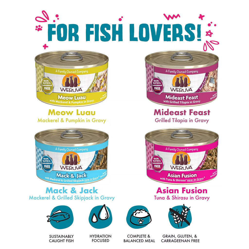 Weruva Classics Seafood & Eat It Wet Cat Food - Pet Food Variety Pack, 12ct