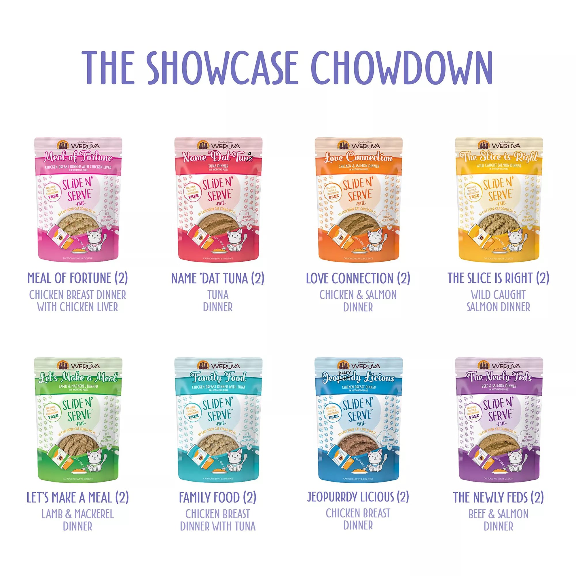 Weruva Slide N' Serve The Showcase Chowdown Wet Cat Food - Pet Food Variety Pack, 16ct