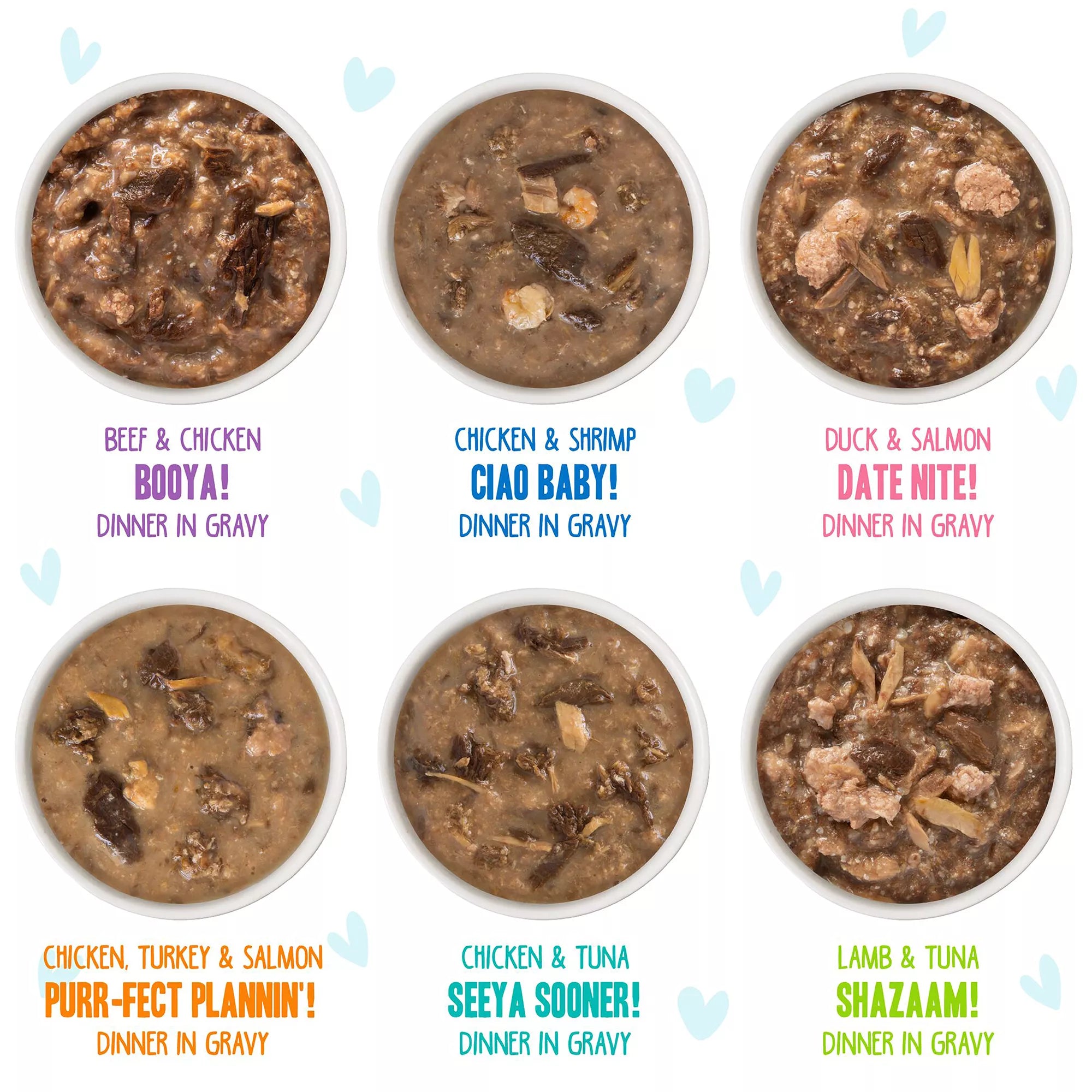B.F.F. OMG Wet Pet Food in Gravy! For Land & Sea Lovers Potluck O' Pouches Wet Cat Food - Pet Food Variety Pack, 12ct