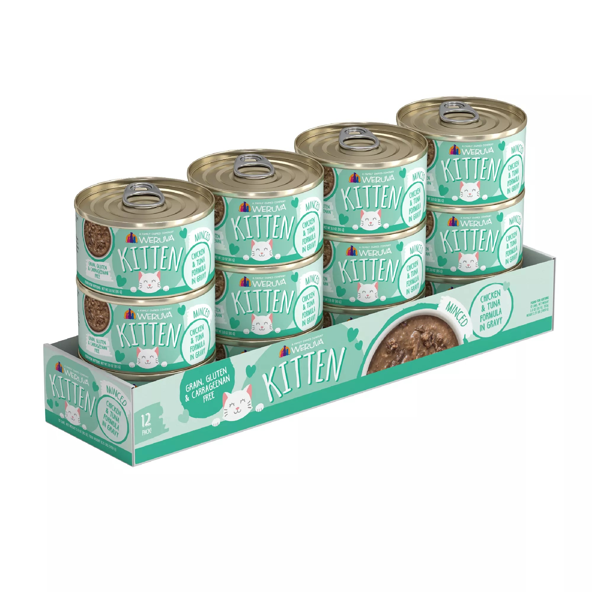 Weruva Kitten Wet Cat Food - 3 oz, Minced in Wet Pet Food in Gravy