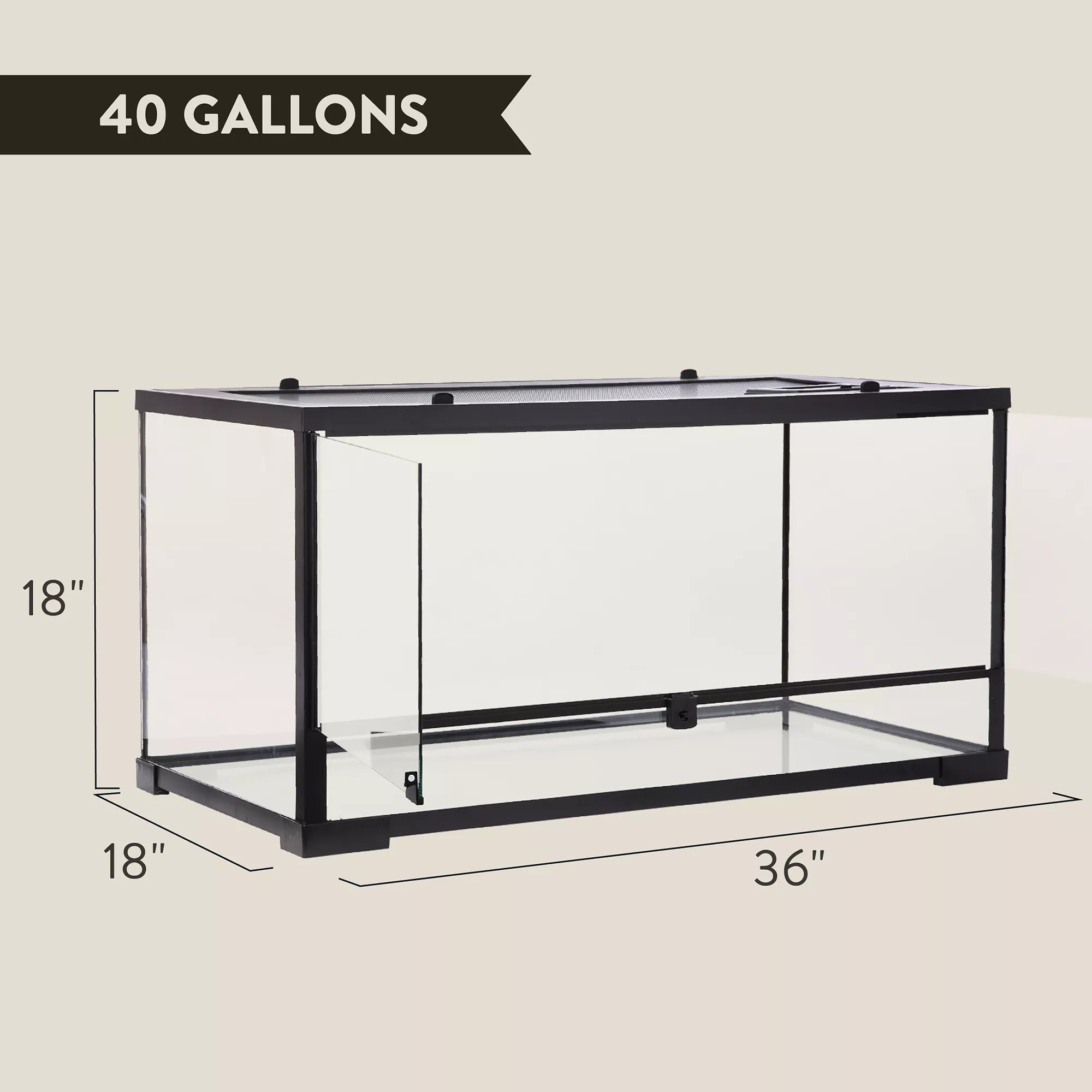 Thrive Open Glass Reptile Terrarium - 40 Gallon