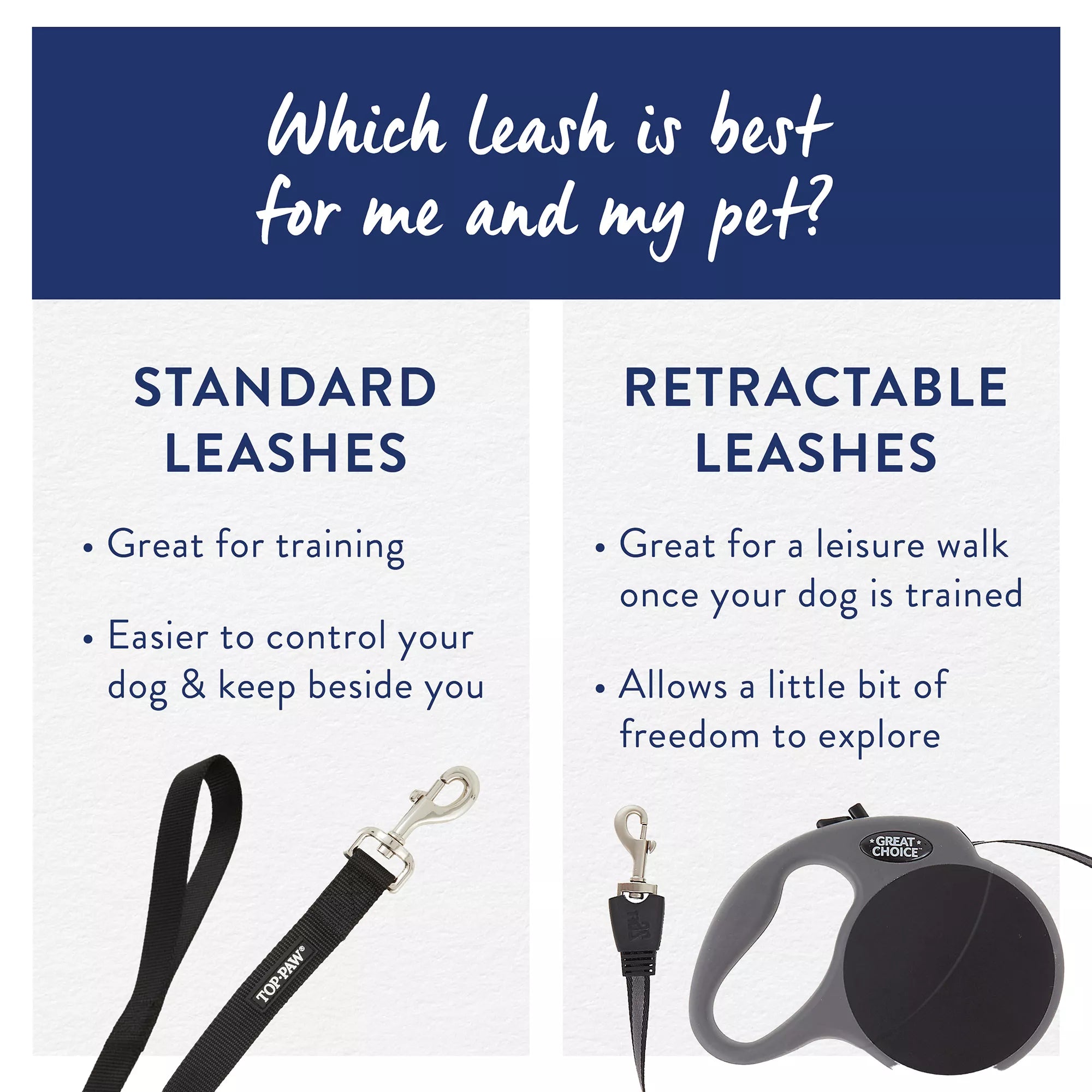 Top Paw Standard Dog Leash: 6-ft long