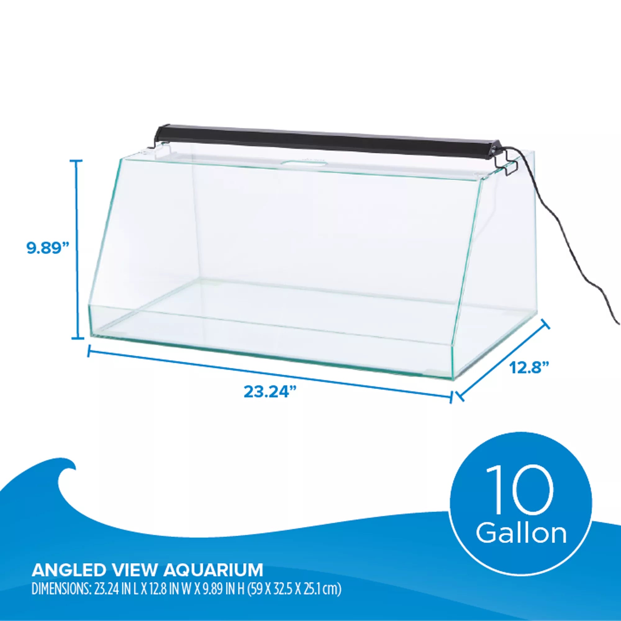 Top Fin 10 Gallon Angled Aquarium
